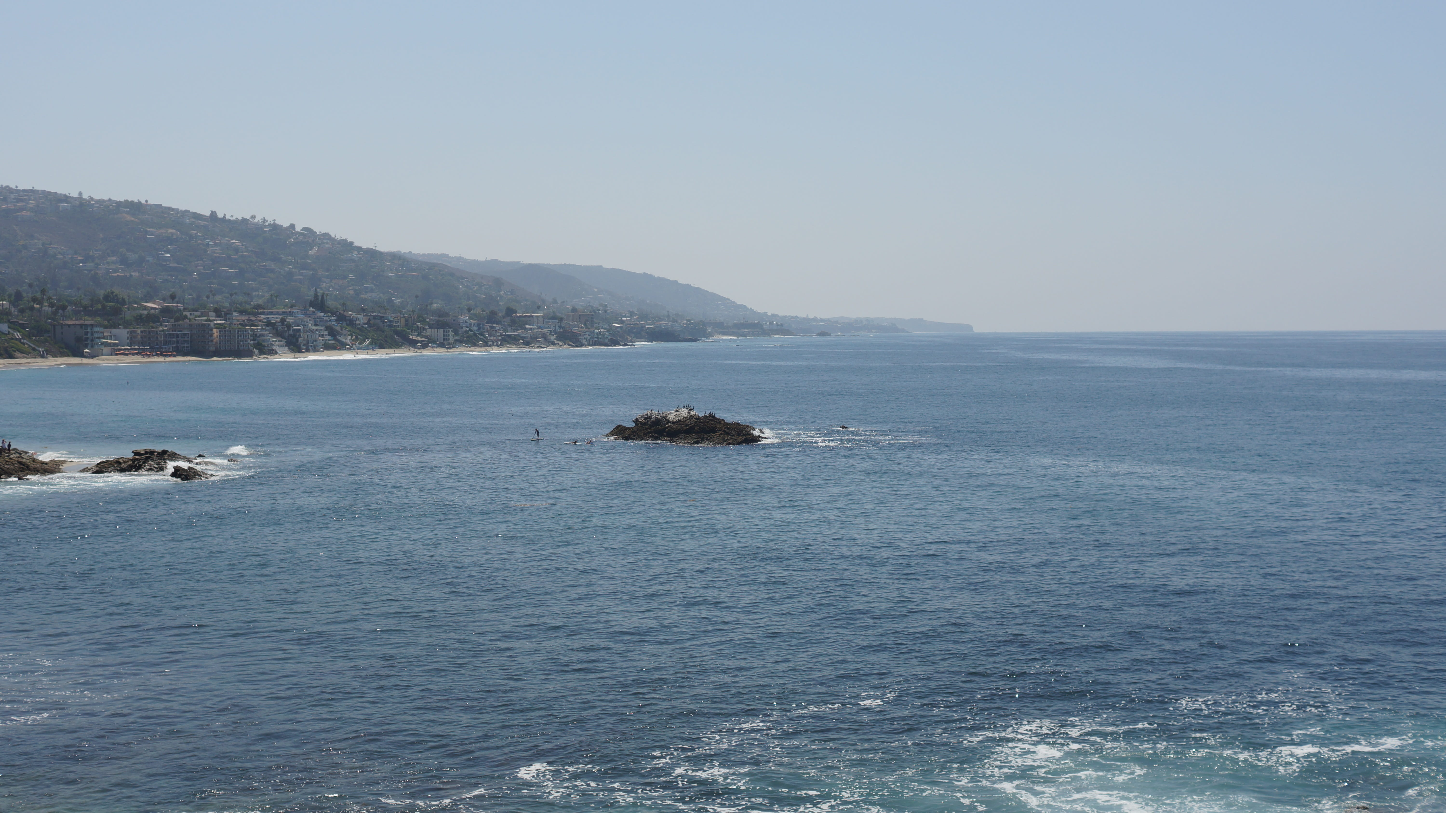 non-urban scene, ocean, sky, summer, california, rocks, no people, idyllic, travel destinations, landscape, 5K, laguna beach, nature, wave, pacific, scenic, HD Wallpaper