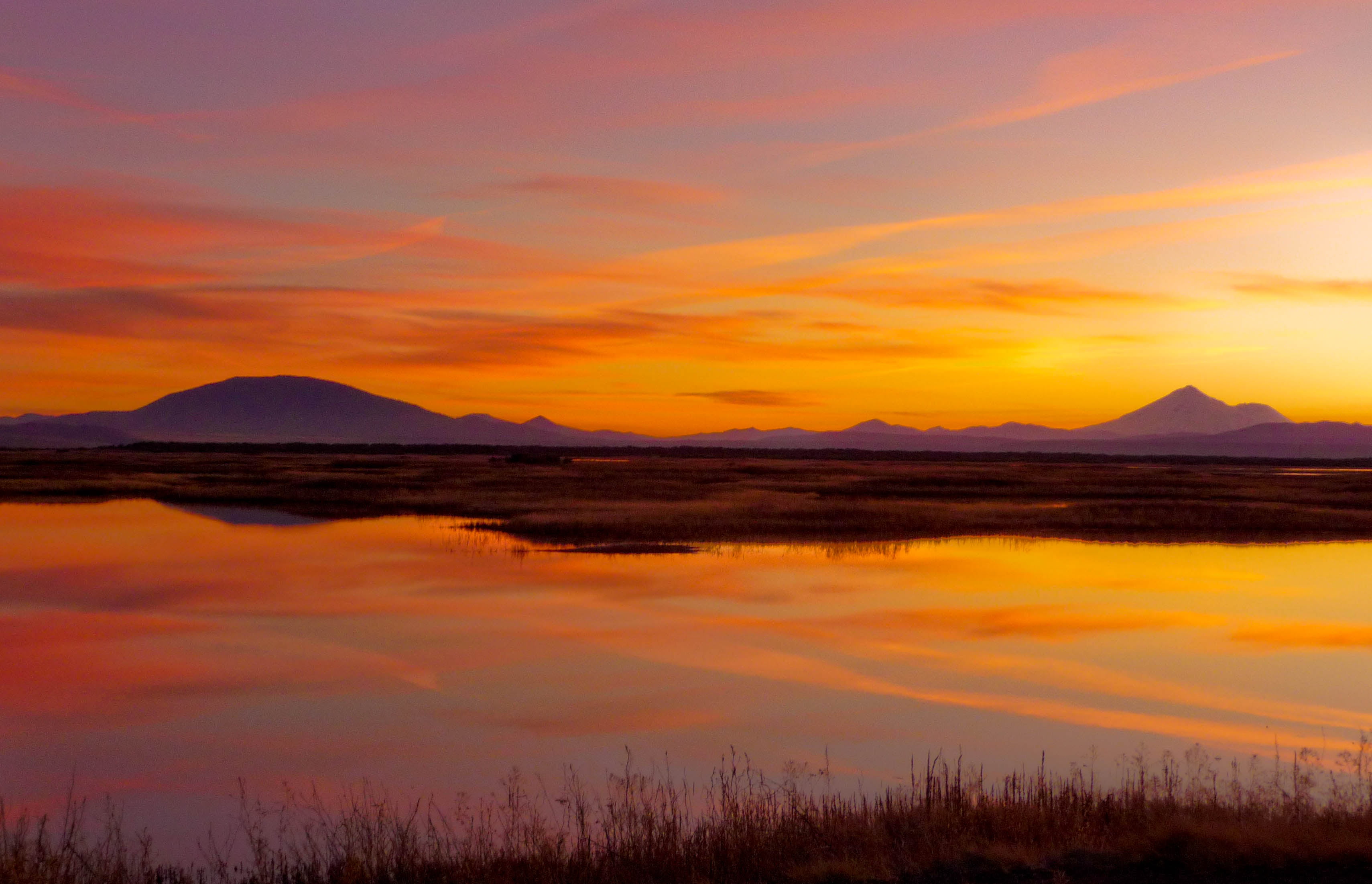 dusk, dmc, picture, tz, outdoors, Sunset, mirror, National Wildlife Refuge, photos, hour, pictures, beauty In Nature, image, northern california, 2K, monument  oregon, HD Wallpaper