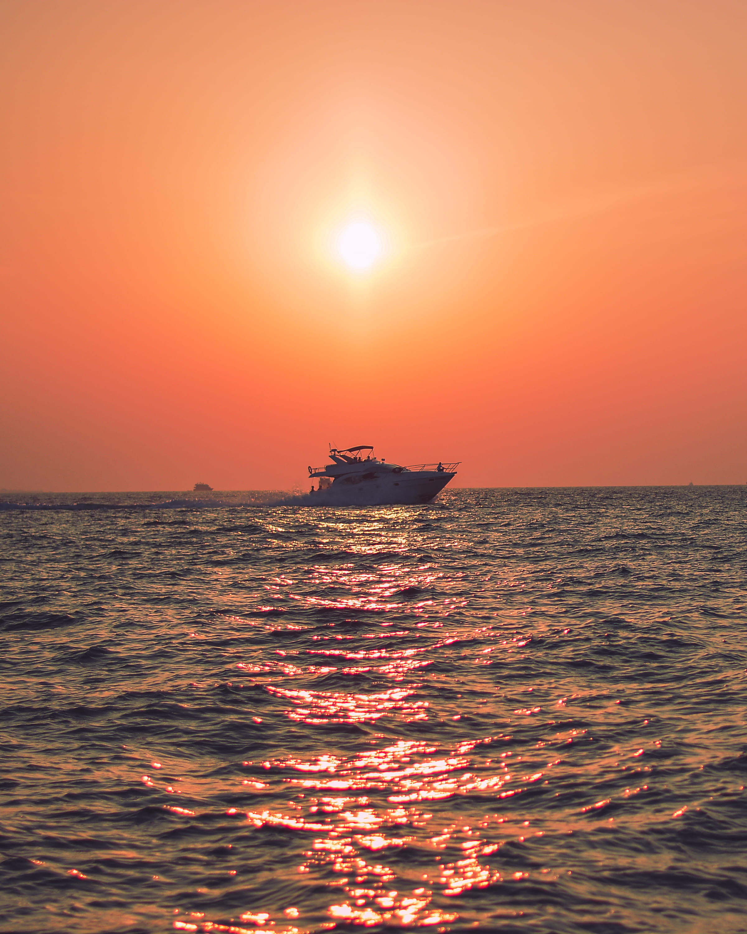 sun, rippled, sunsetlight, horizon over water, no people, sea, sky, orange color, view, sunnysideoflife, transportation, travelling, outdoors, sailing, Phone HD Wallpaper