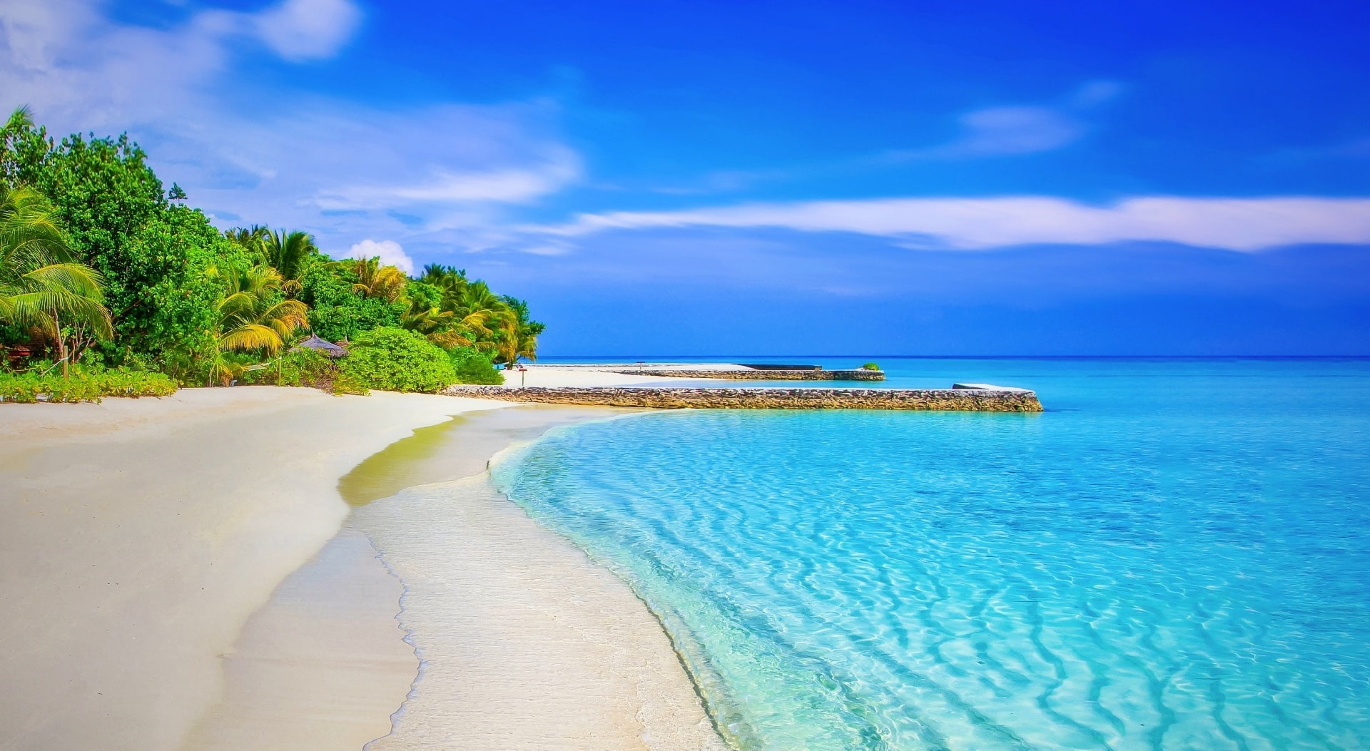 azure sea, idyllic, Travel, clean, tranquil scene, Water, scenics - nature, tropical climate, non-urban scene, turquoise colored, tranquility, no people, HD Wallpaper