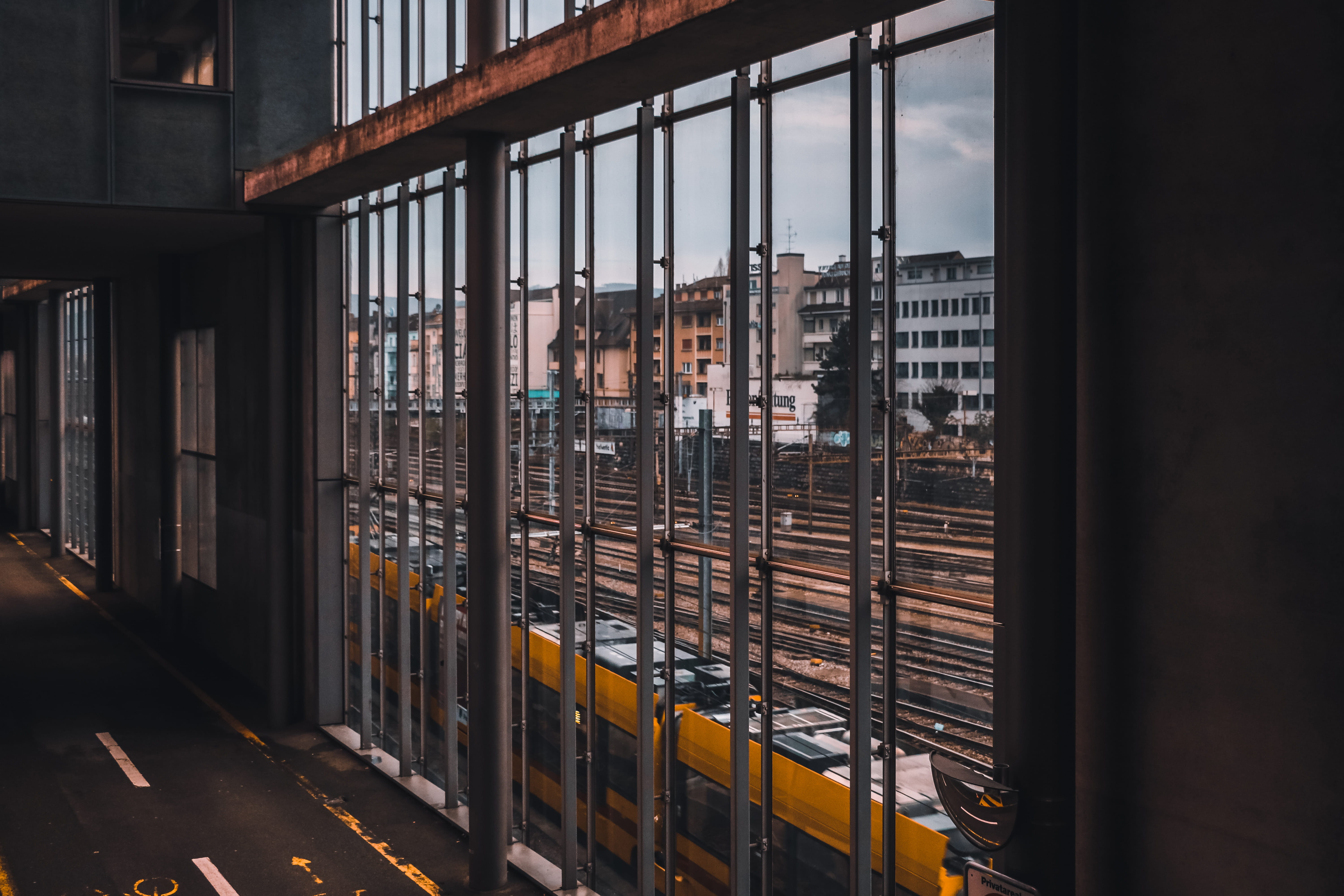 yellow, street, switzerland, real people, transportation, buildings, city, photo, men, lifestyles, daytime, travel, built structure, 5K, two people, passing, HD Wallpaper