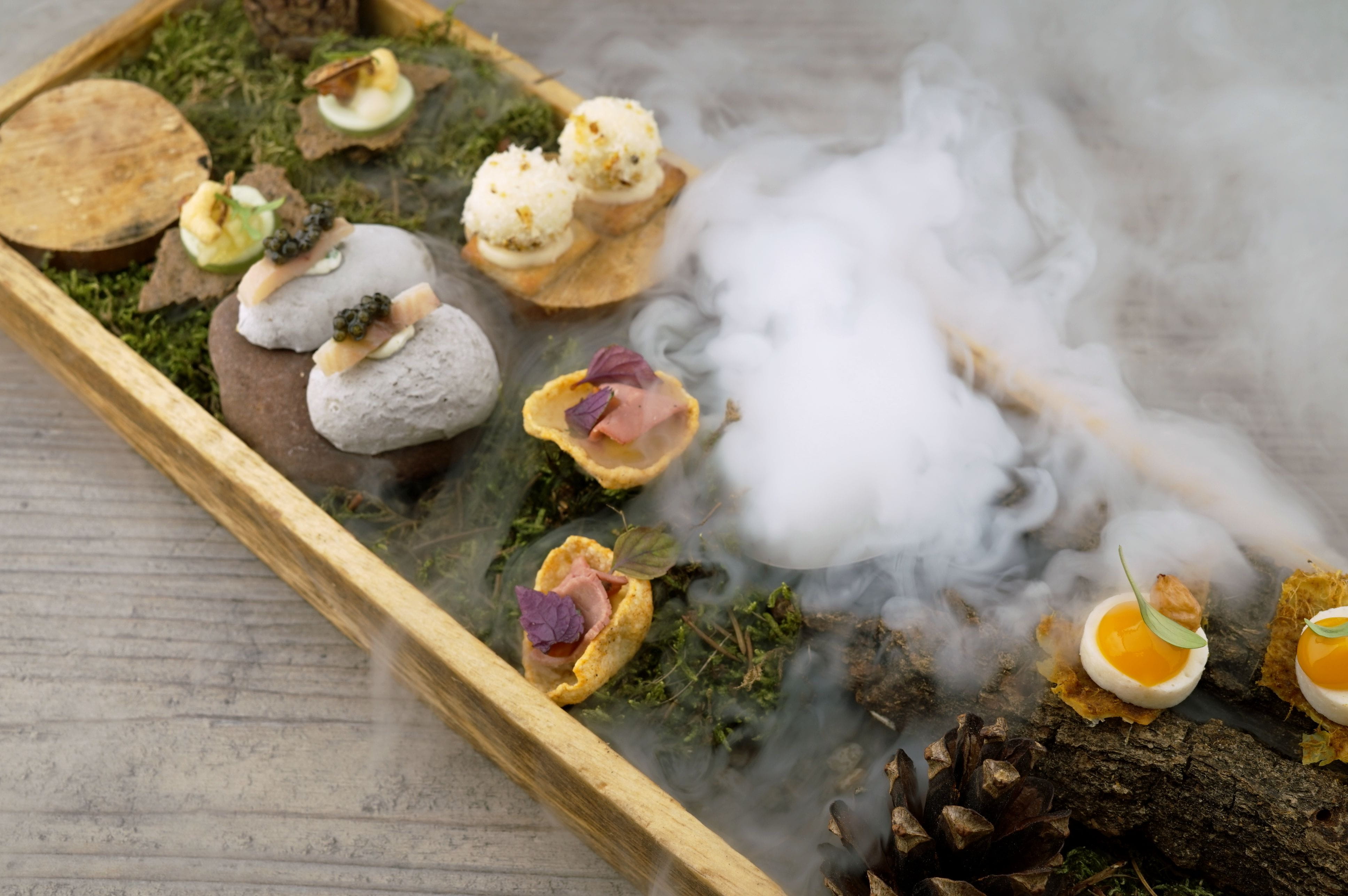 asian food, preparation, close-up, achim schwekendiek, japanese food, still life, table, foodphotography, 4K, schlosshotel münchhausen, smoke, heat - temperature, HD Wallpaper