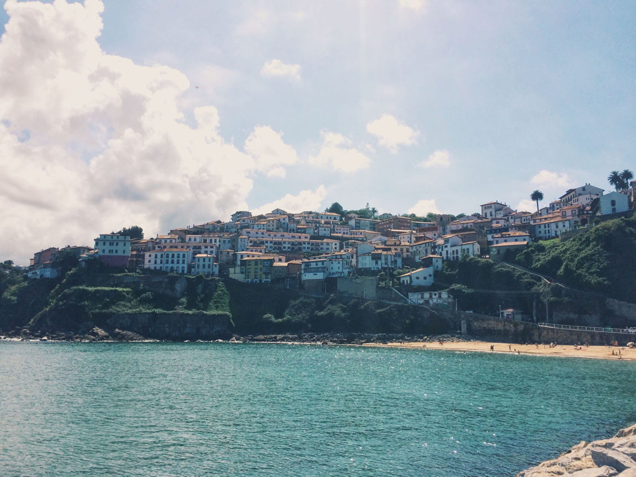 city, sea, sky, beautiful, tree, day, oceanlife, waterfront, puerto de lastres, architecture, building, cityscape, no people, water, view, nature, townscape, HD Wallpaper
