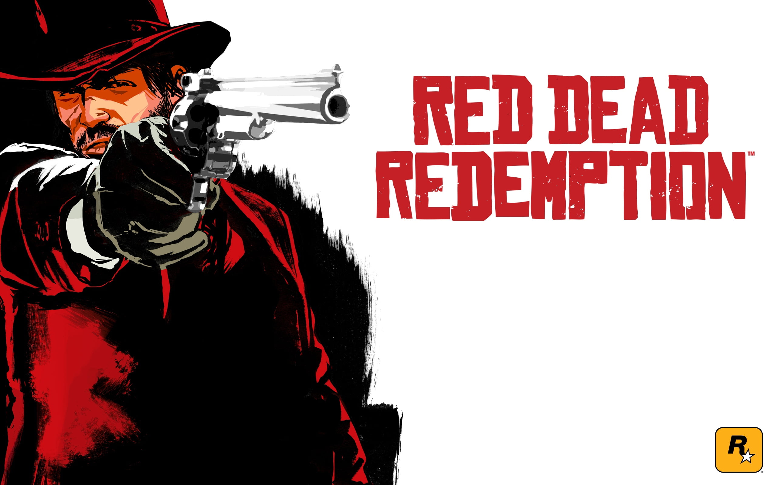 revolver, danger, dead, sign, red dead redemption, red, black color, backgrounds, 2K, communication, capital letter, indoors, people, clothing, holding, HD Wallpaper