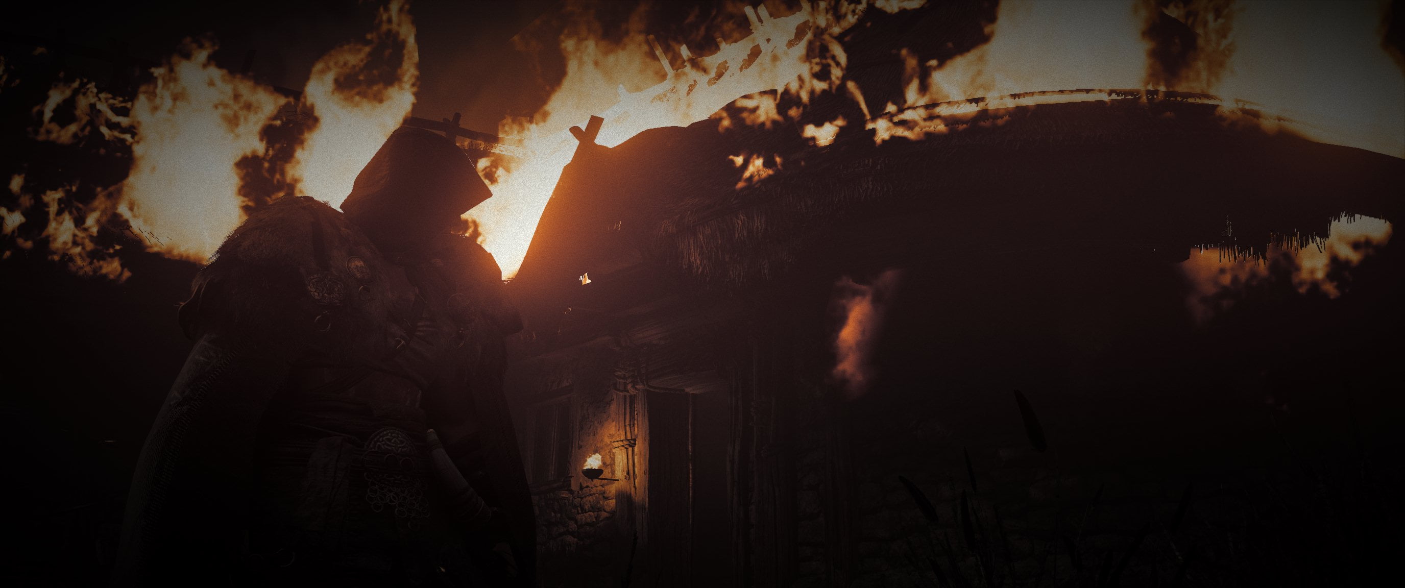 Eivor, Assassins Creed: Valhalla, 2K, Assassins Creed: Valhalla, Assassins Creed, landscape, fire, Assassins Creed Valhalla, orange, HD Wallpaper