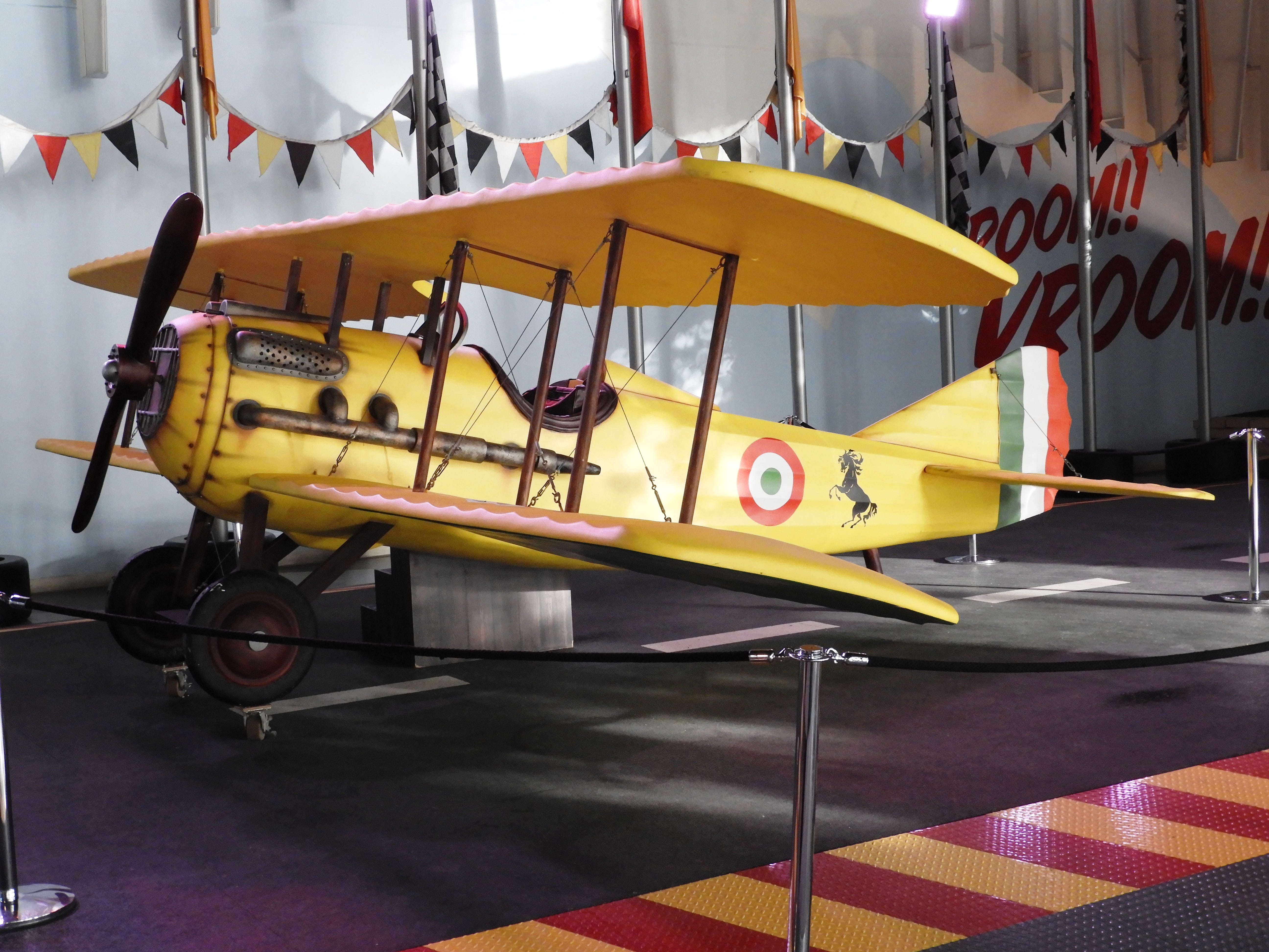 day, wheel, abu dhabi, yellow, biplane, outdoors, no people, ferrari, retro styled, mode of transportation, patriotism, flag, road, 5K, sign, absence, HD Wallpaper