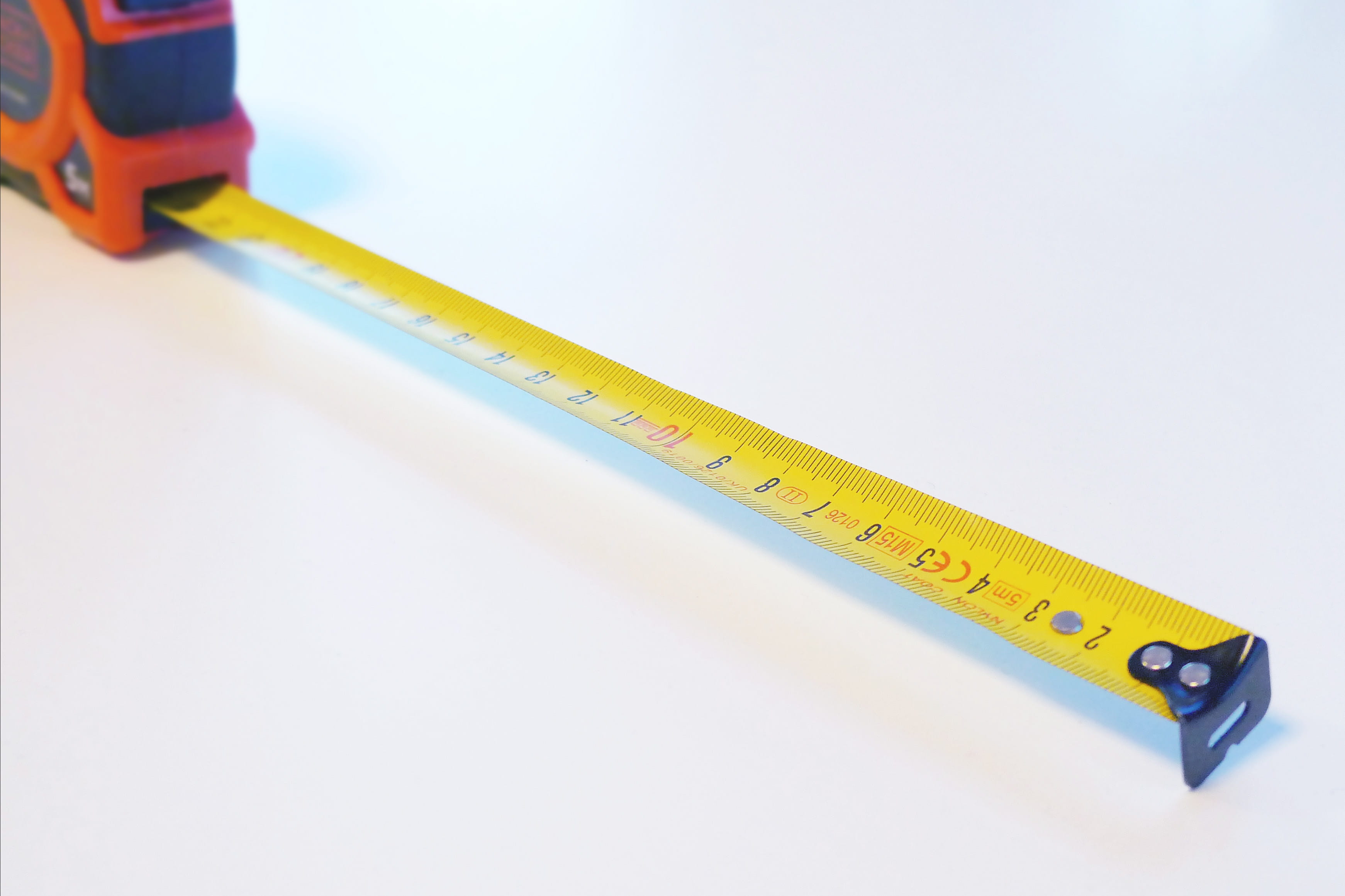 dieting, no people, accuracy, copy space, pencil, tape, various, instrument of measurement, single object, studio shot, thermometer, yellow, 2K, white background, HD Wallpaper