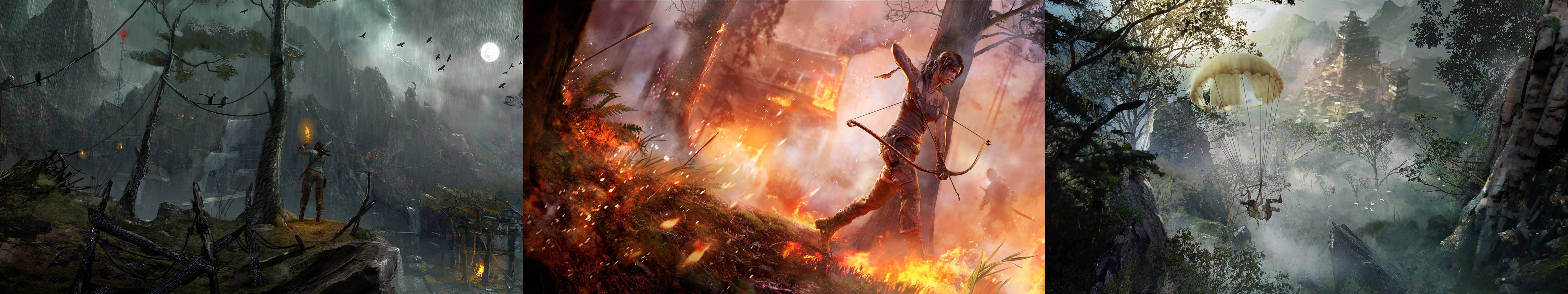 multi, tomb, jeu, videogame, multiple, croft, jeux, video, 5K, screen, raider, lara, triple, steam, monitor, HD Wallpaper