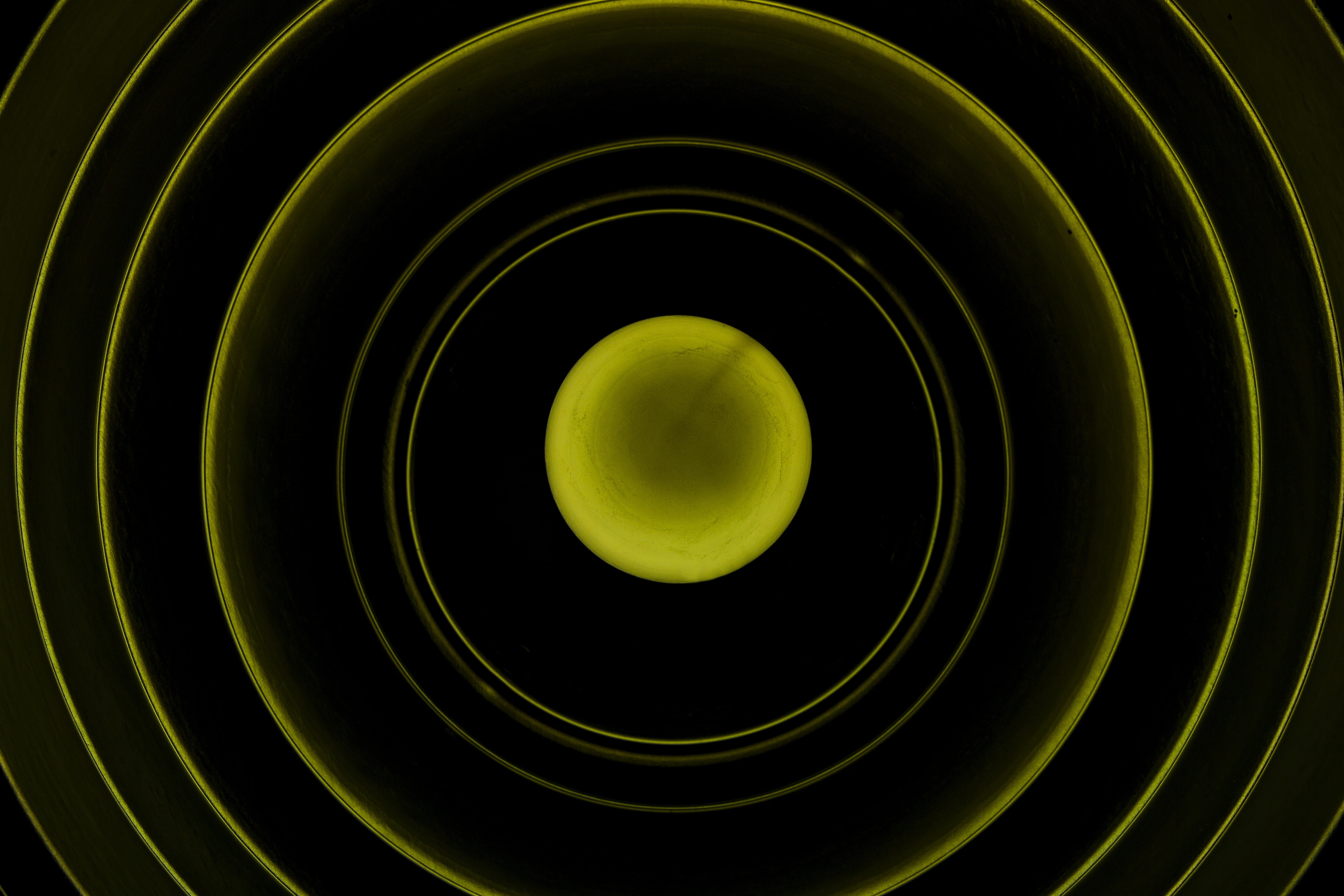 yellow, green color, illuminated, futuristic, black background, no people, lights, dream, 5K, solar system, close-up, astronomy, concepts, shape, magnetic field, HD Wallpaper