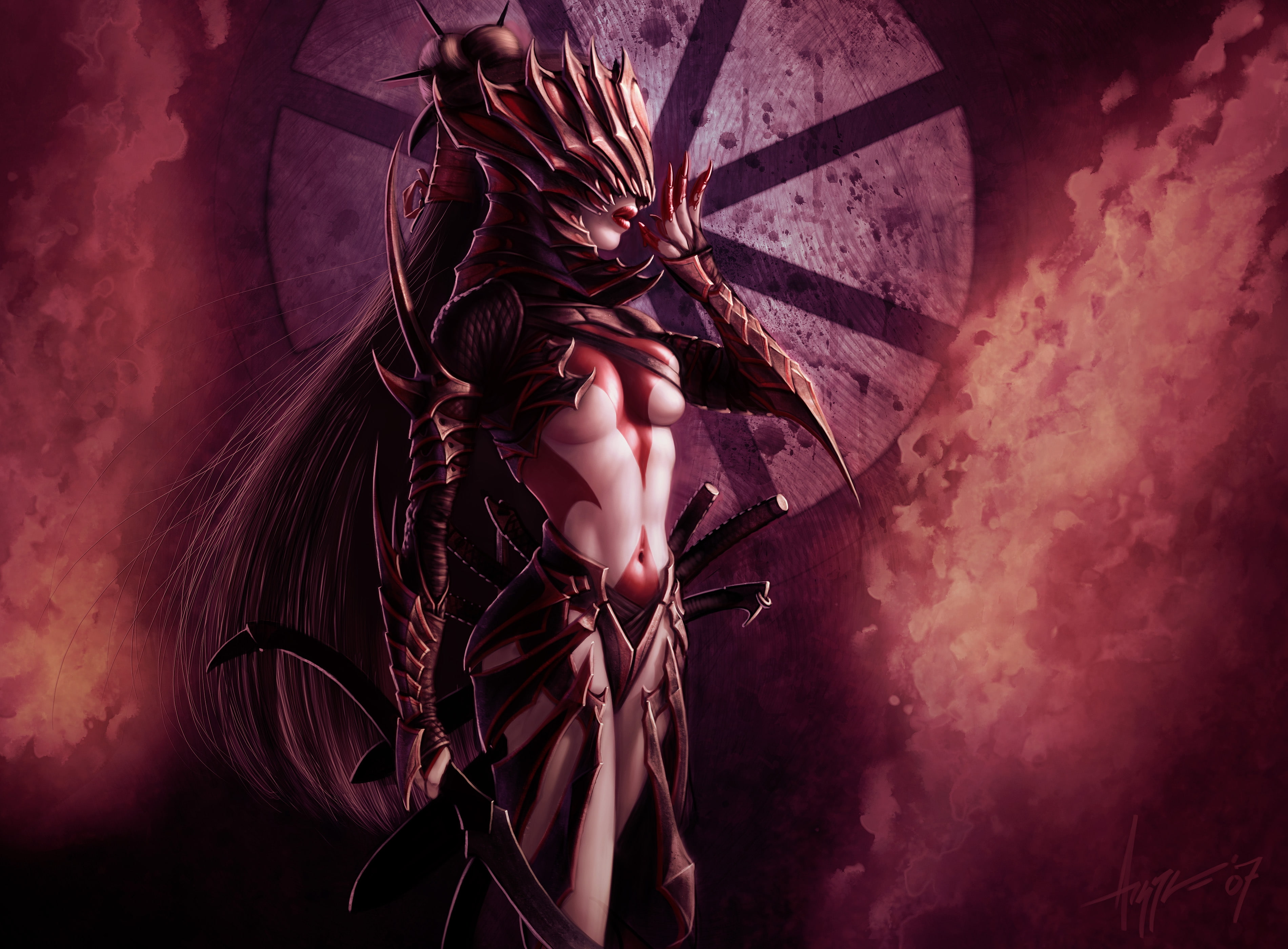 five, argyle, rings, 2K, girls, swords, steve, abstract, fantasy, legend, realistic, hd, fantasy art, art, detailed, HD Wallpaper
