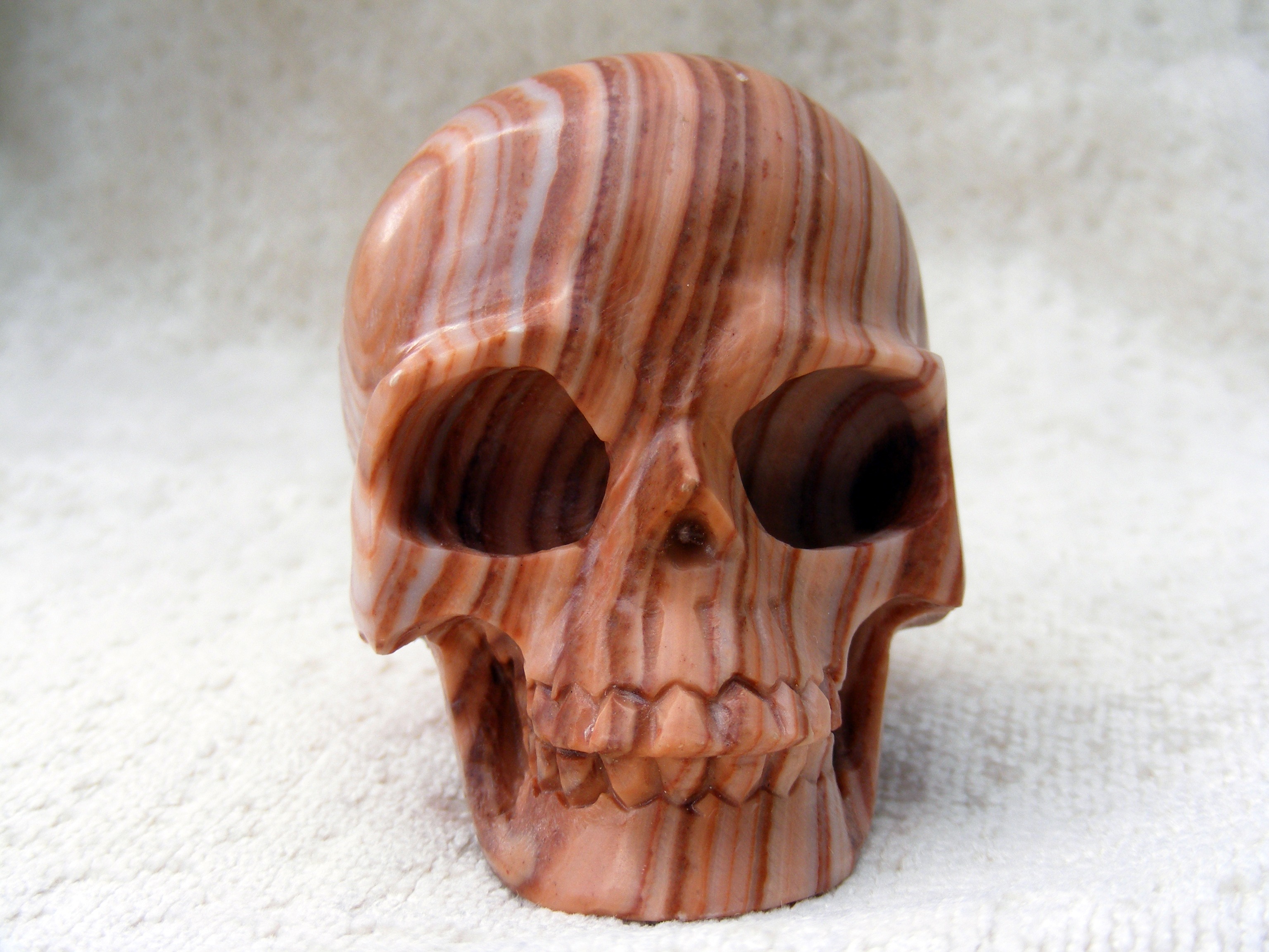 bone, minerals, agate, head, striped jasper, human face, single object, human skull, death, horror, human representation, 2K, warning sign, representation, HD Wallpaper