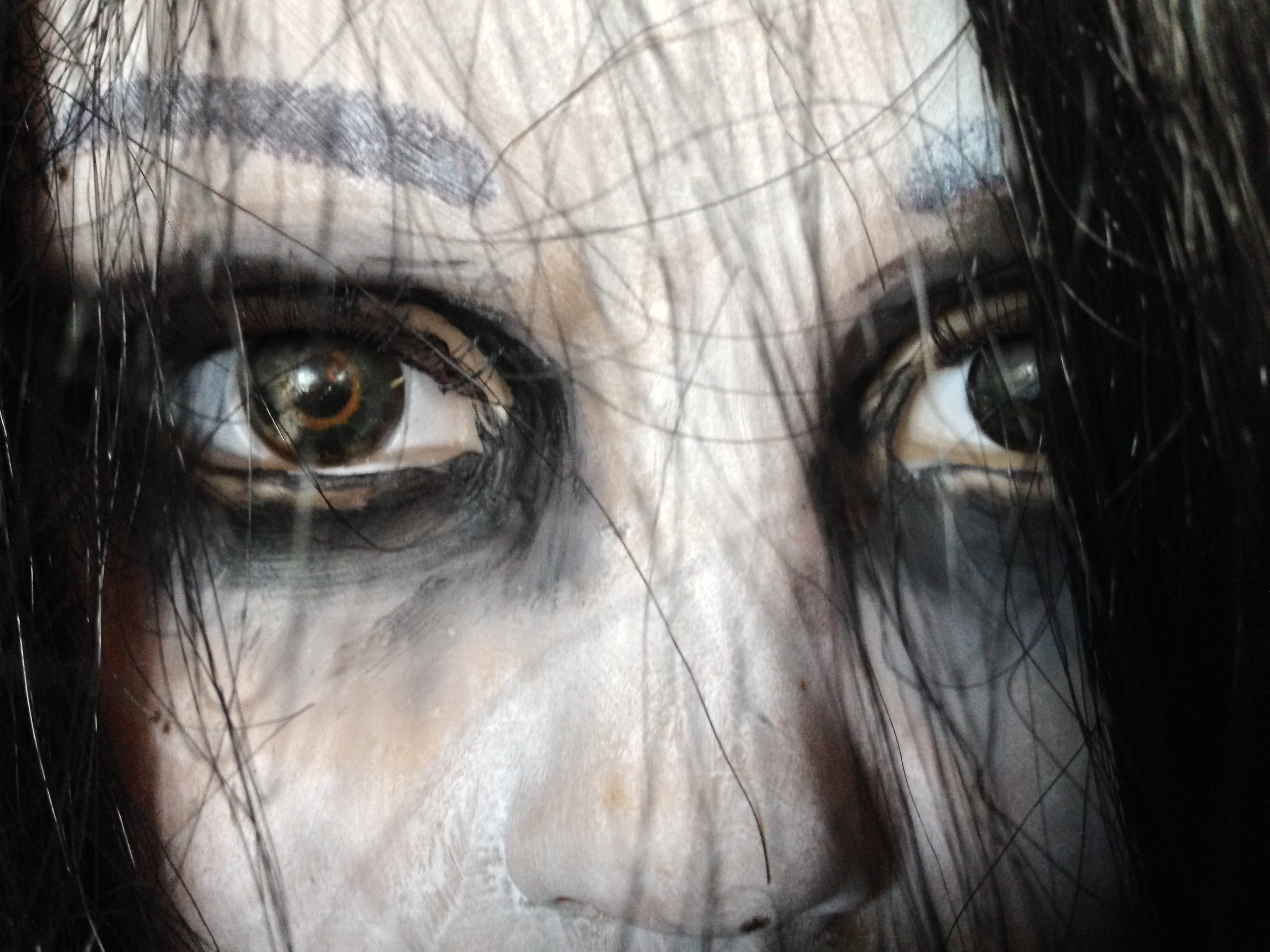 eyesight, iris - eye, halloween, eyelash, human Face, human Eye, looking, fear, scary, close, black, females, contemplation, portrait, eye, looking at camera, HD Wallpaper