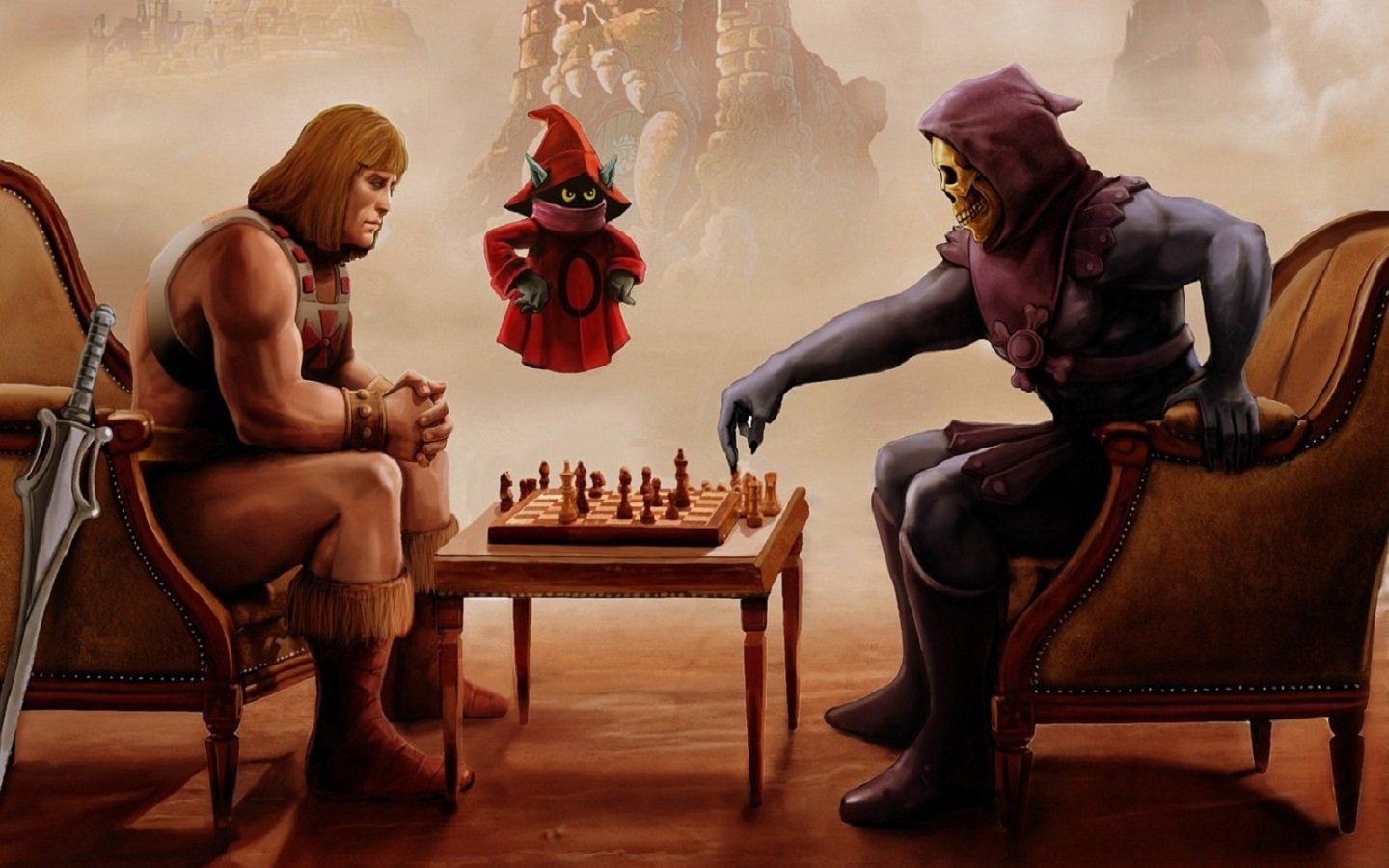 game, heman, 720P, chess, skeletor, HD Wallpaper