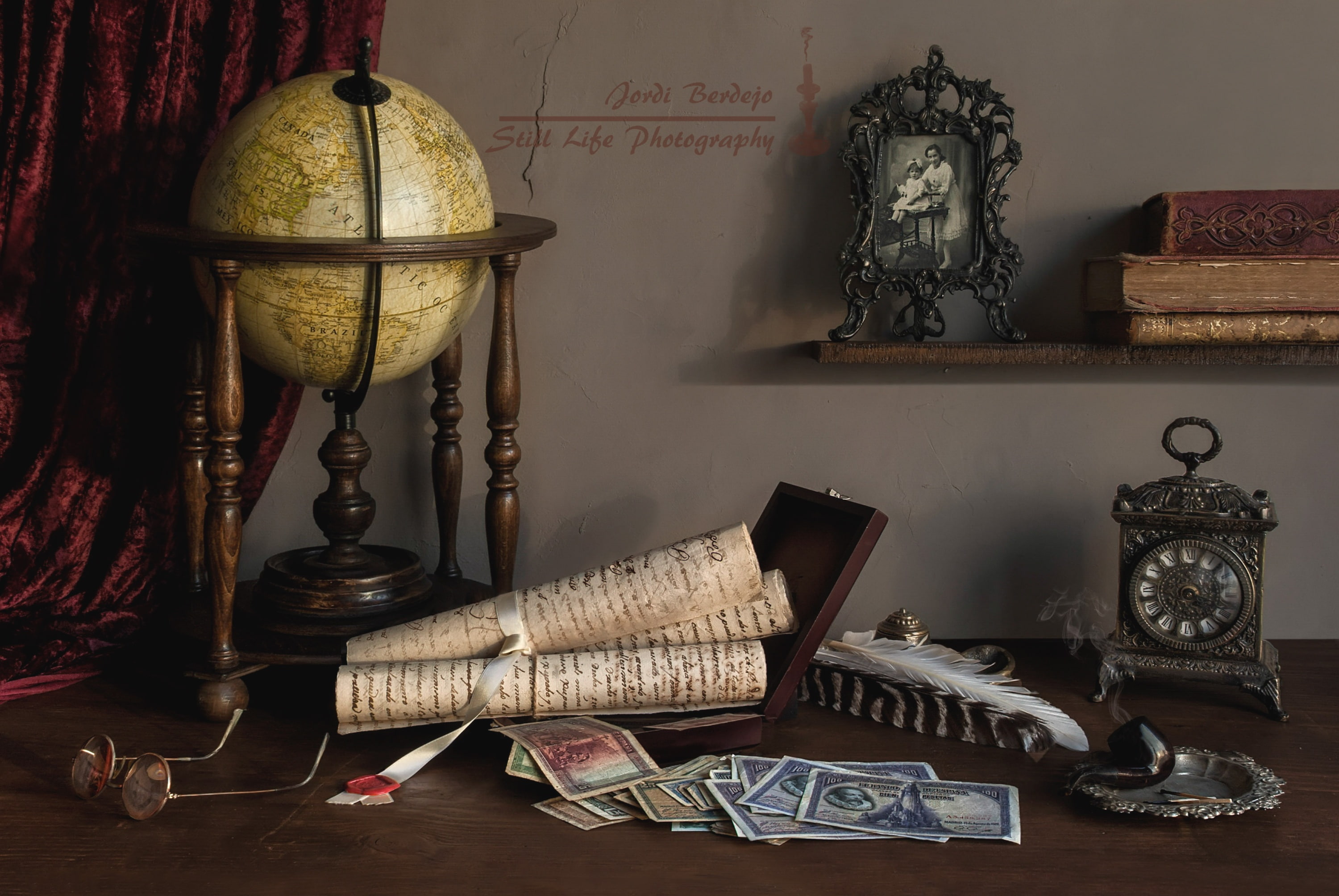 2K, pen, scrolls, watch, photo, glasses, tube, money, globe, books, still life, HD Wallpaper