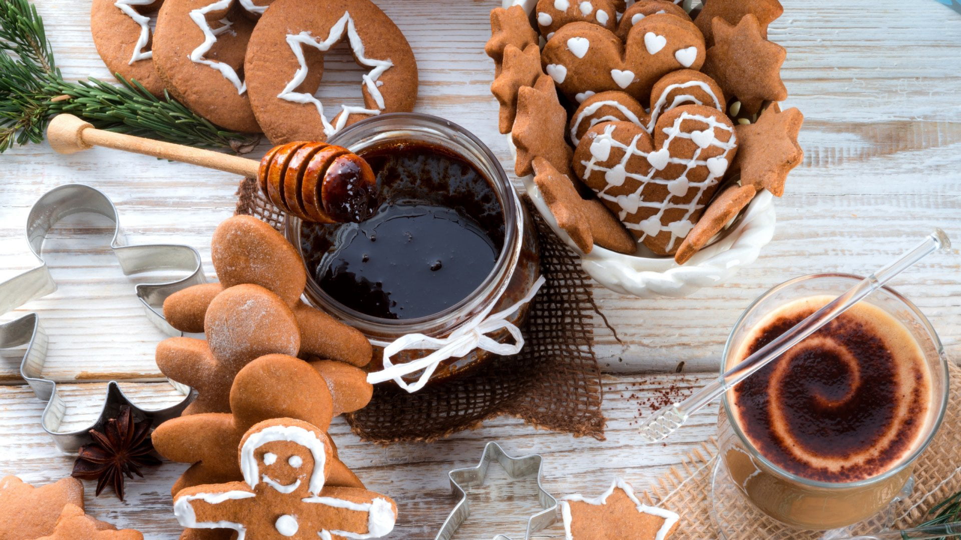 pastry, cookie, breakfast, celebration, eating, dessert, gourmet, healthy, delicious, cake, table, coffee, tray, no people, bread, sweet, cup, gold, close, HD Wallpaper