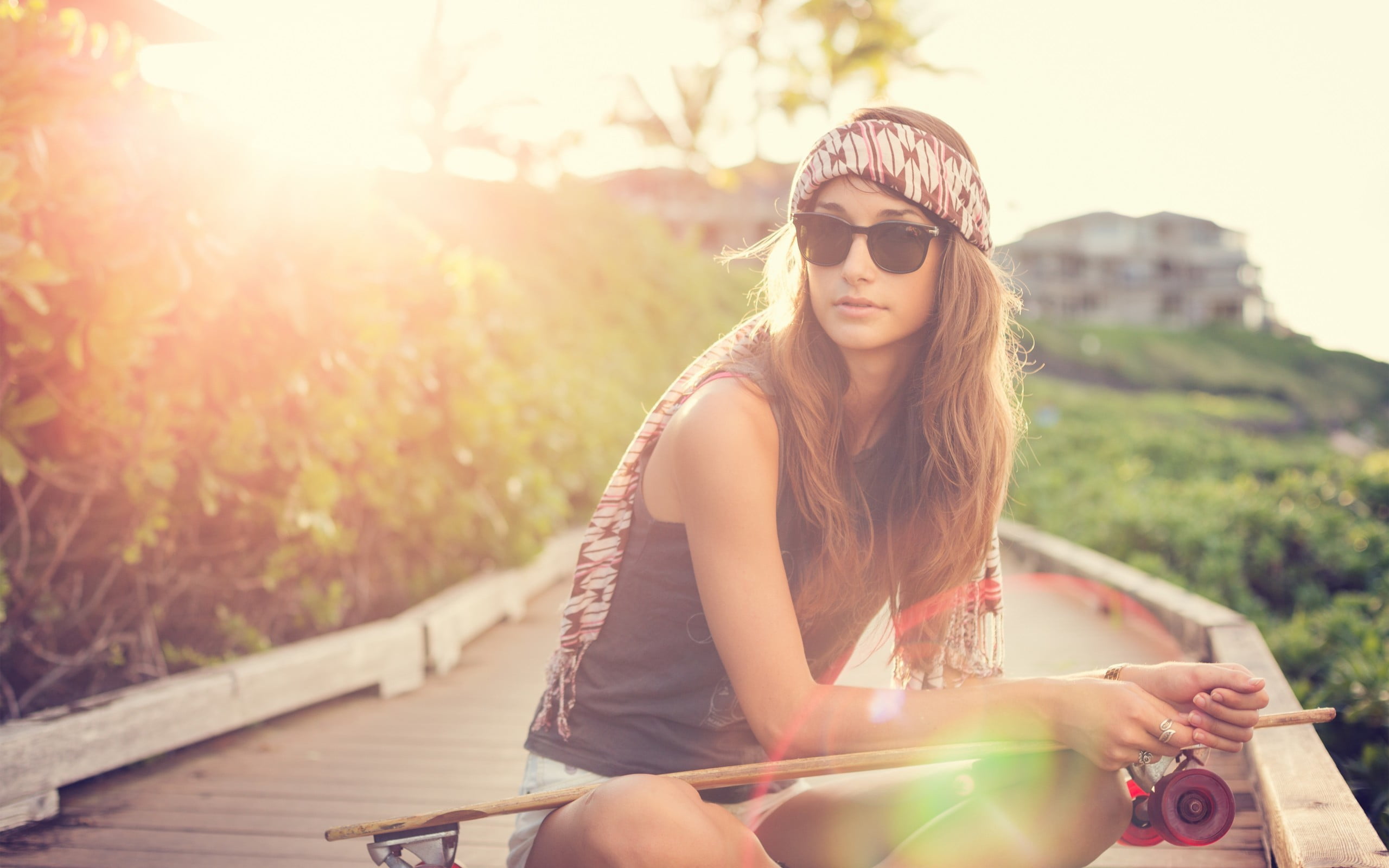beautiful woman, one person, women, long hair, leisure activity, hair, glasses, beauty, young women, fashion, sunlight, portrait, lifestyles, sunglasses, HD Wallpaper