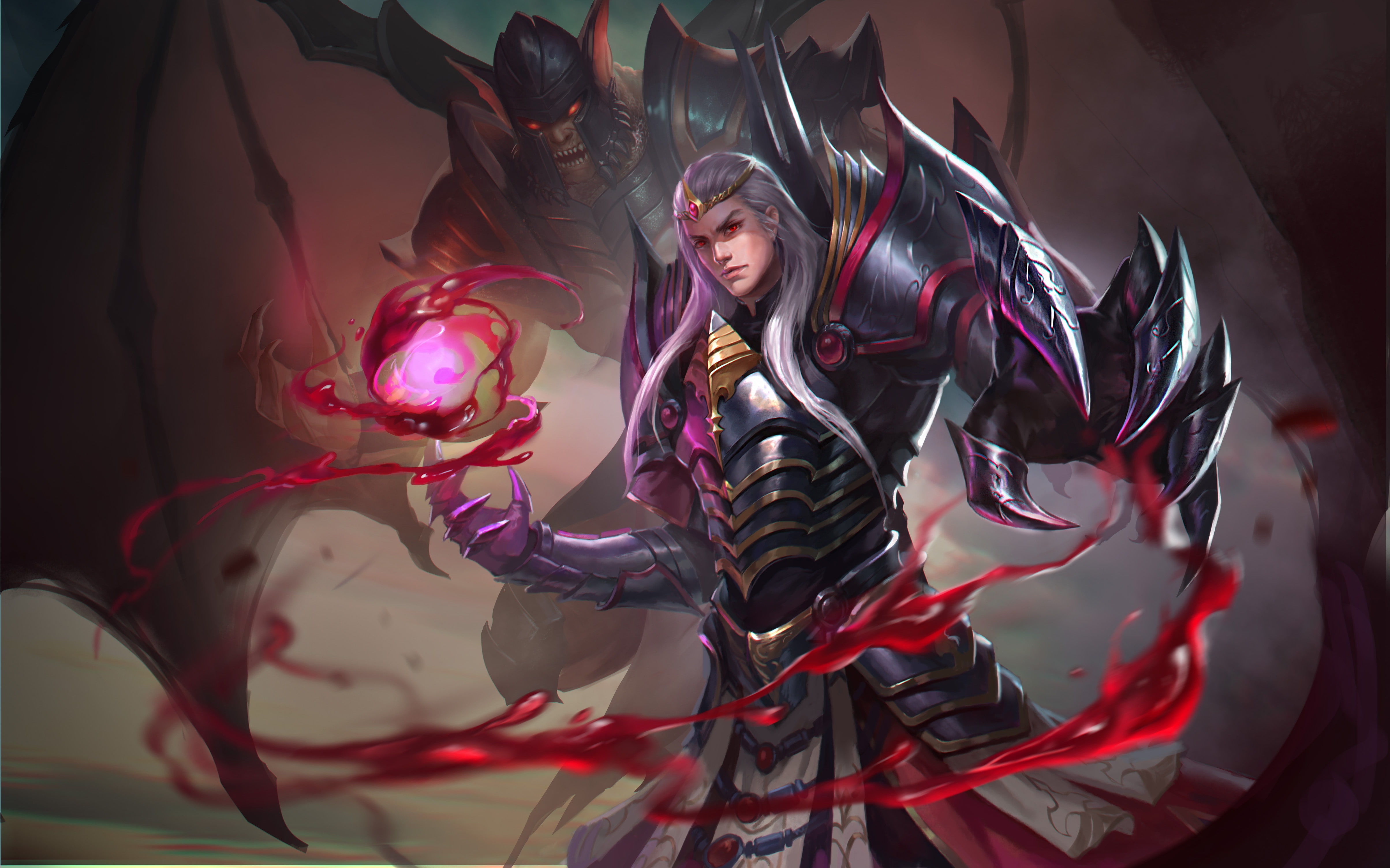 wings, 4K, Dampeer, magic, Cannibal, Heroes of Newerth, blood, vampire, monster, HD Wallpaper