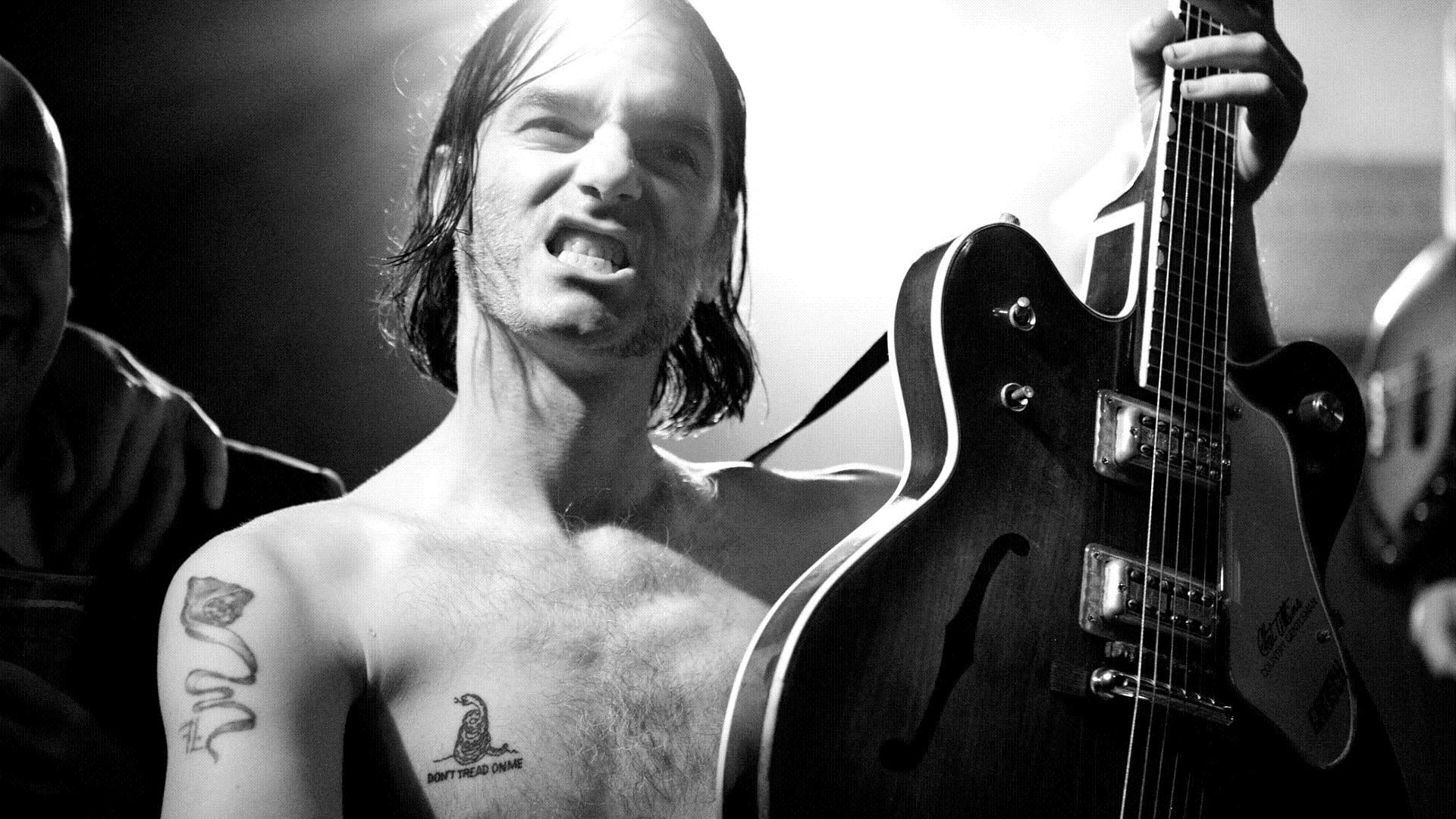 front view, shirtless, real people, music, arts culture and entertainment, tattoo, s, portrait, musician, show, one person, teeth, musical instrument, lifestyles, HD Wallpaper