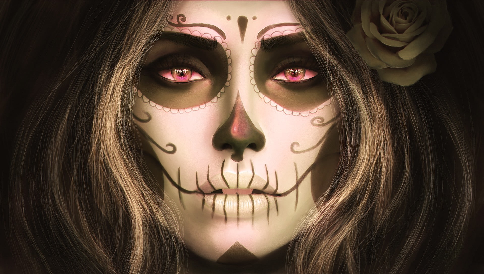 filter, Sugar Skull, 1080P, Santa Muerte, HD Wallpaper