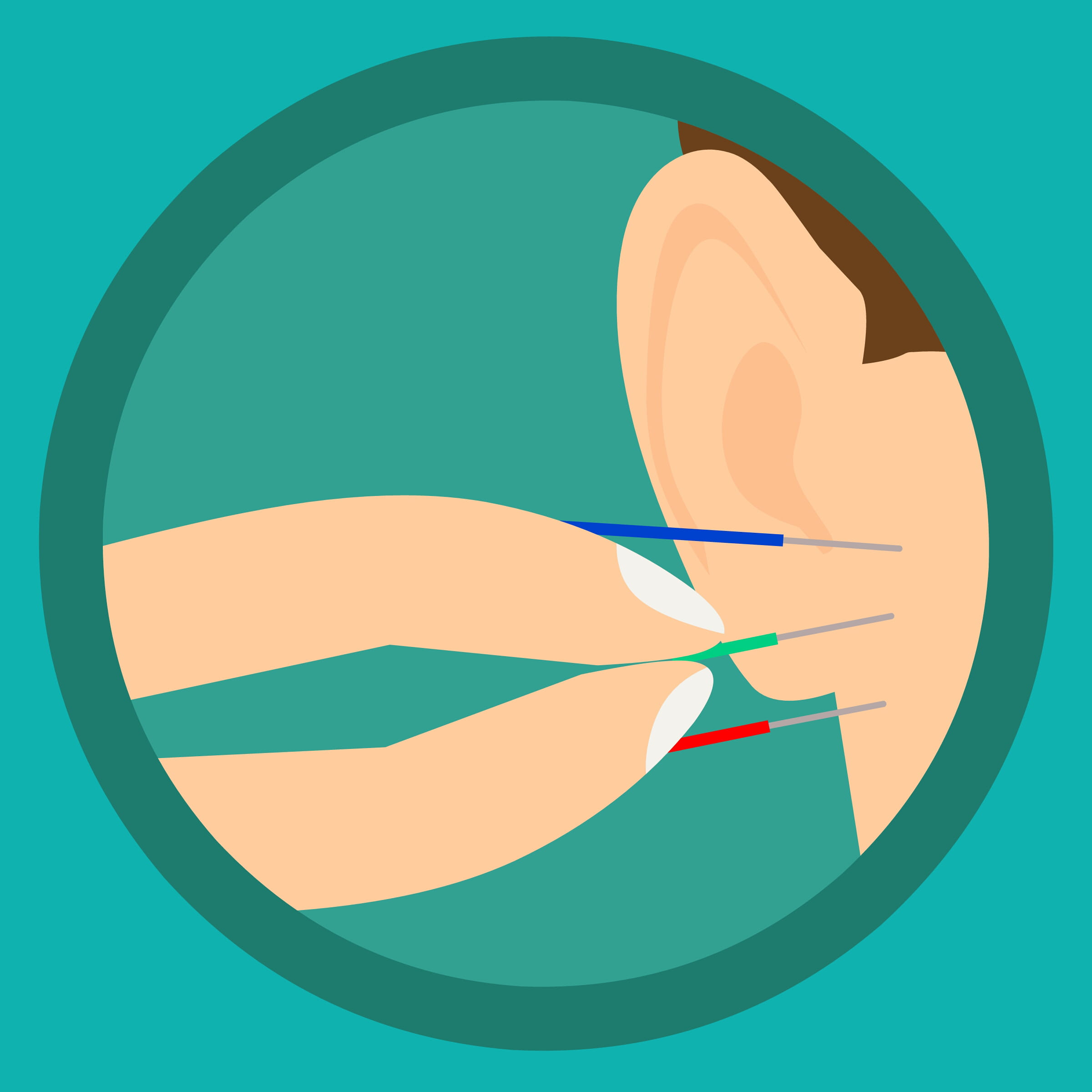 lifestyle, illustration, 1080P, close-up, acupuncturist, health, sensory, body, healthy, acupuncture, anatomy, treatment, puncture, ear, nature, blue, Phone HD Wallpaper