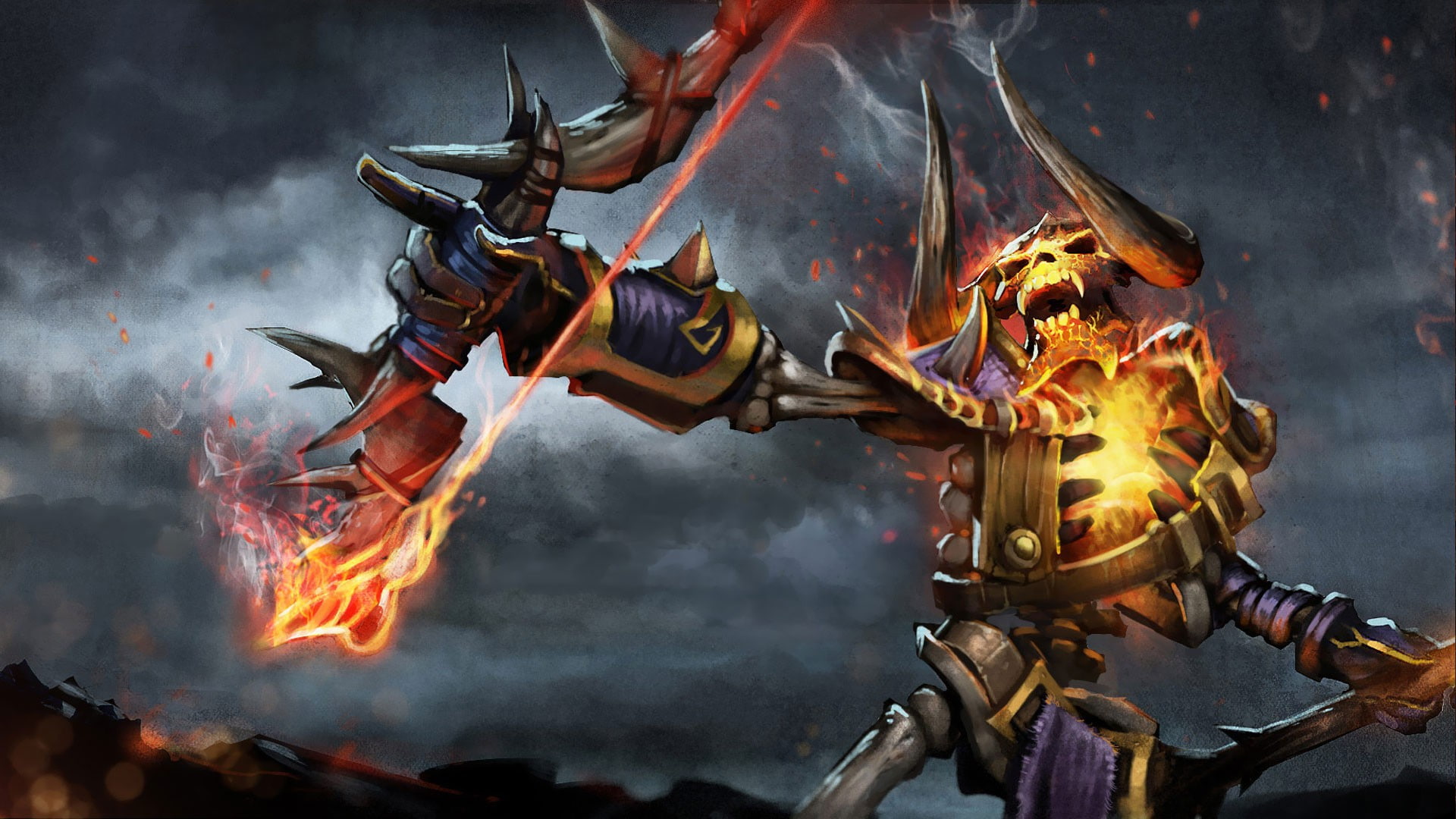 celebration, event, Dota 2, flame, religion, belief, fantasy art, heat - temperature, Bone Clinkz, people, skeleton, motion, day, outdoors, video games, HD Wallpaper