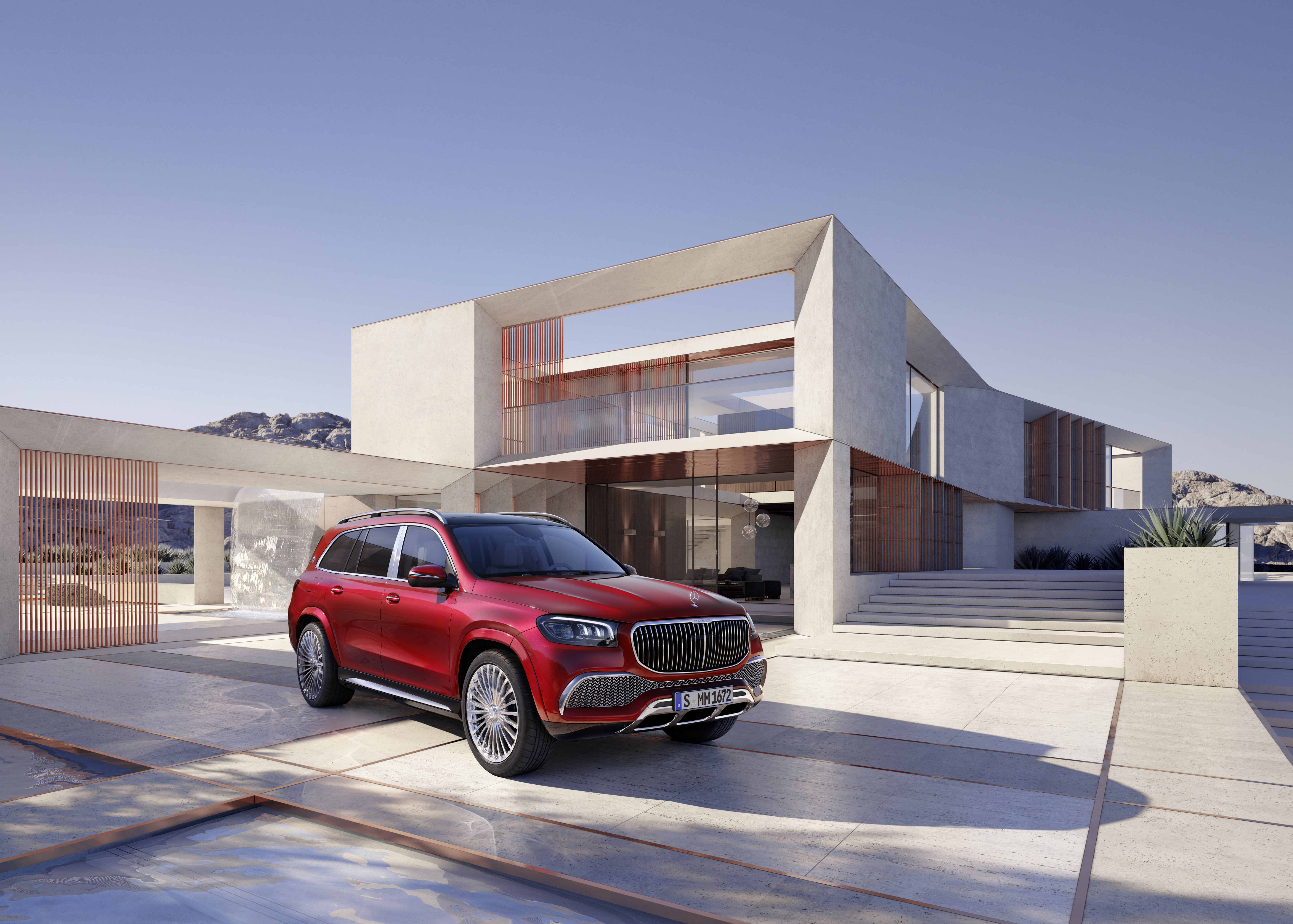 Mercedes-Benz, Vehicle, Mercedes-Maybach GLS 600, SUV, Luxury Car, 5K, Car, Red Car, HD Wallpaper