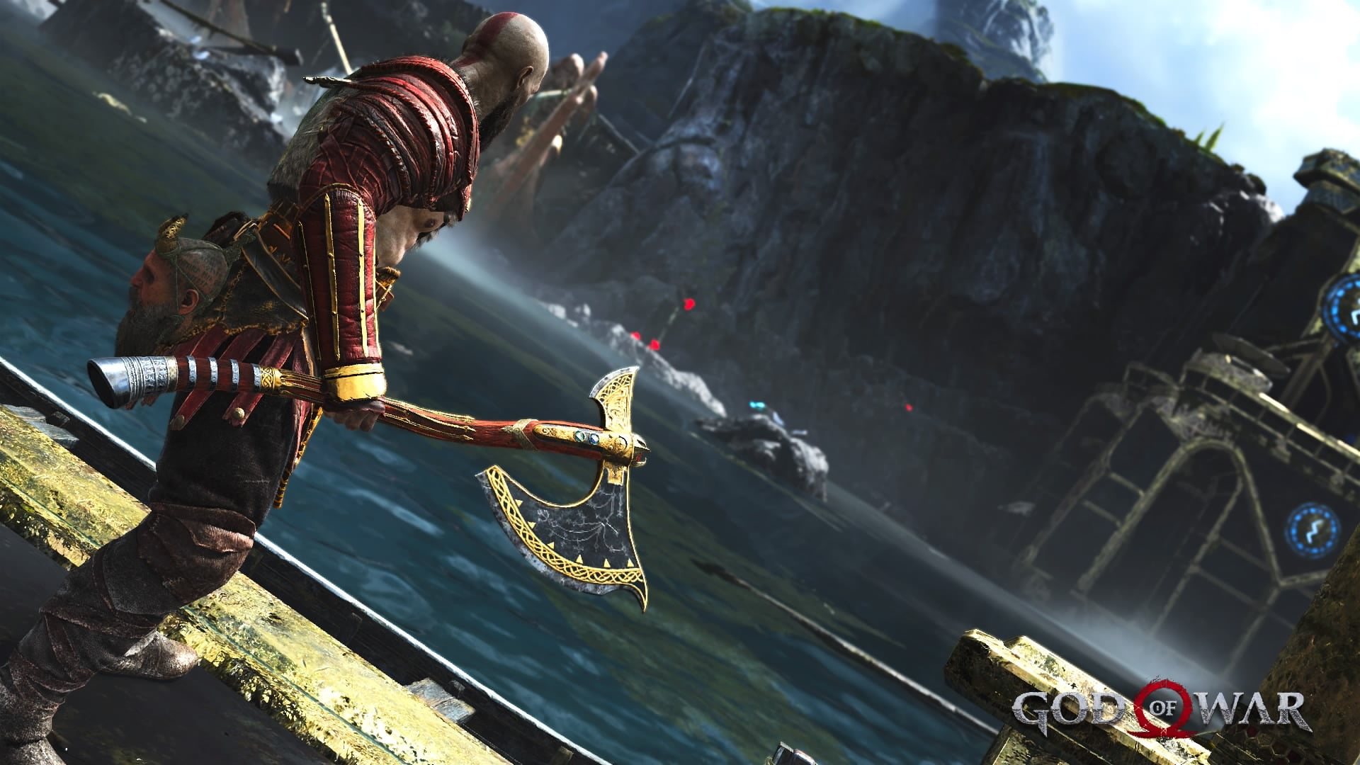 1080P, Atreus, God of War (2018), Kratos, PlayStation, PlayStation 4, God of War, video game characters, HD Wallpaper