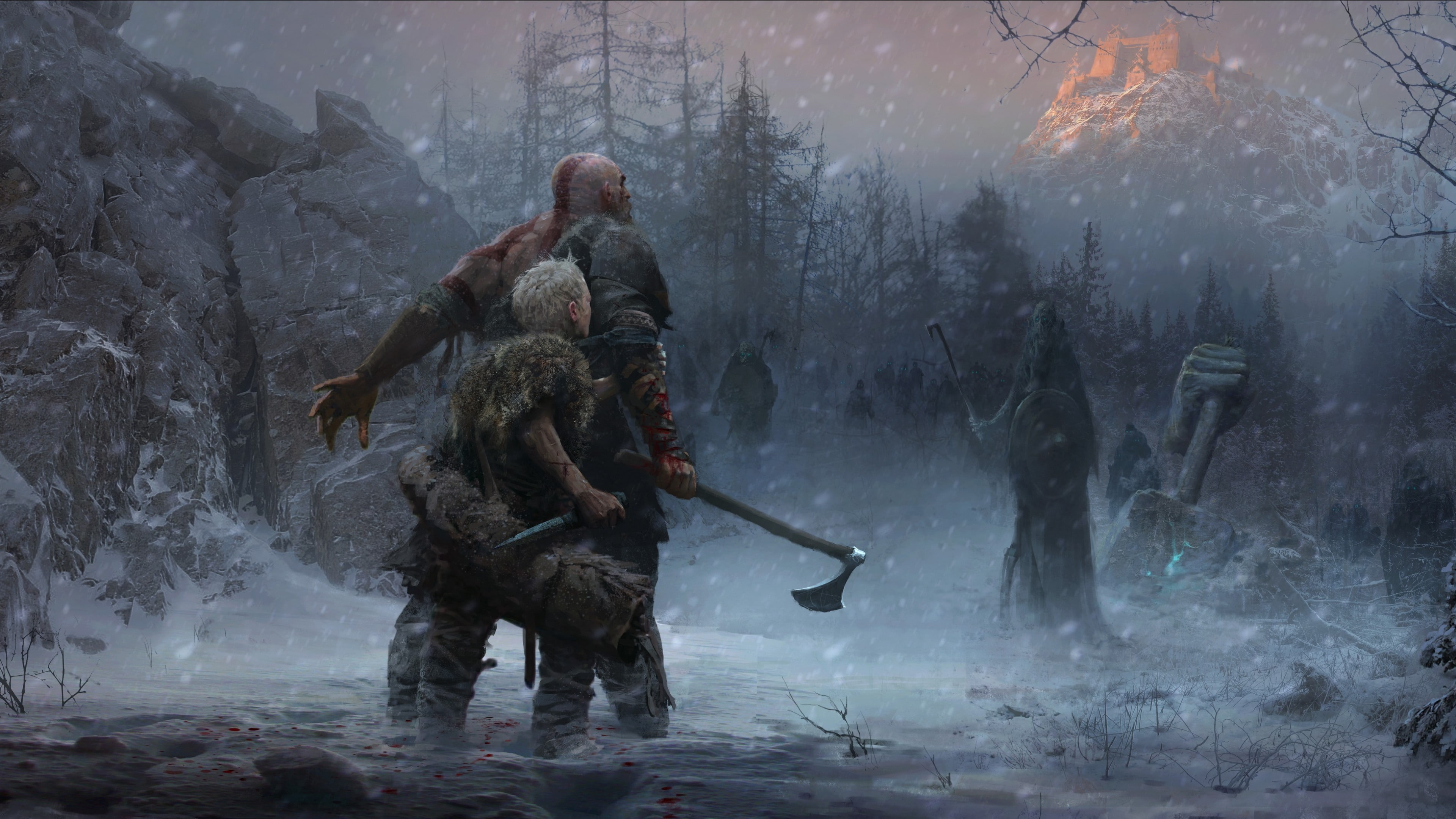 4K, 4K, God of War, Atreus, screenshot, HD Wallpaper
