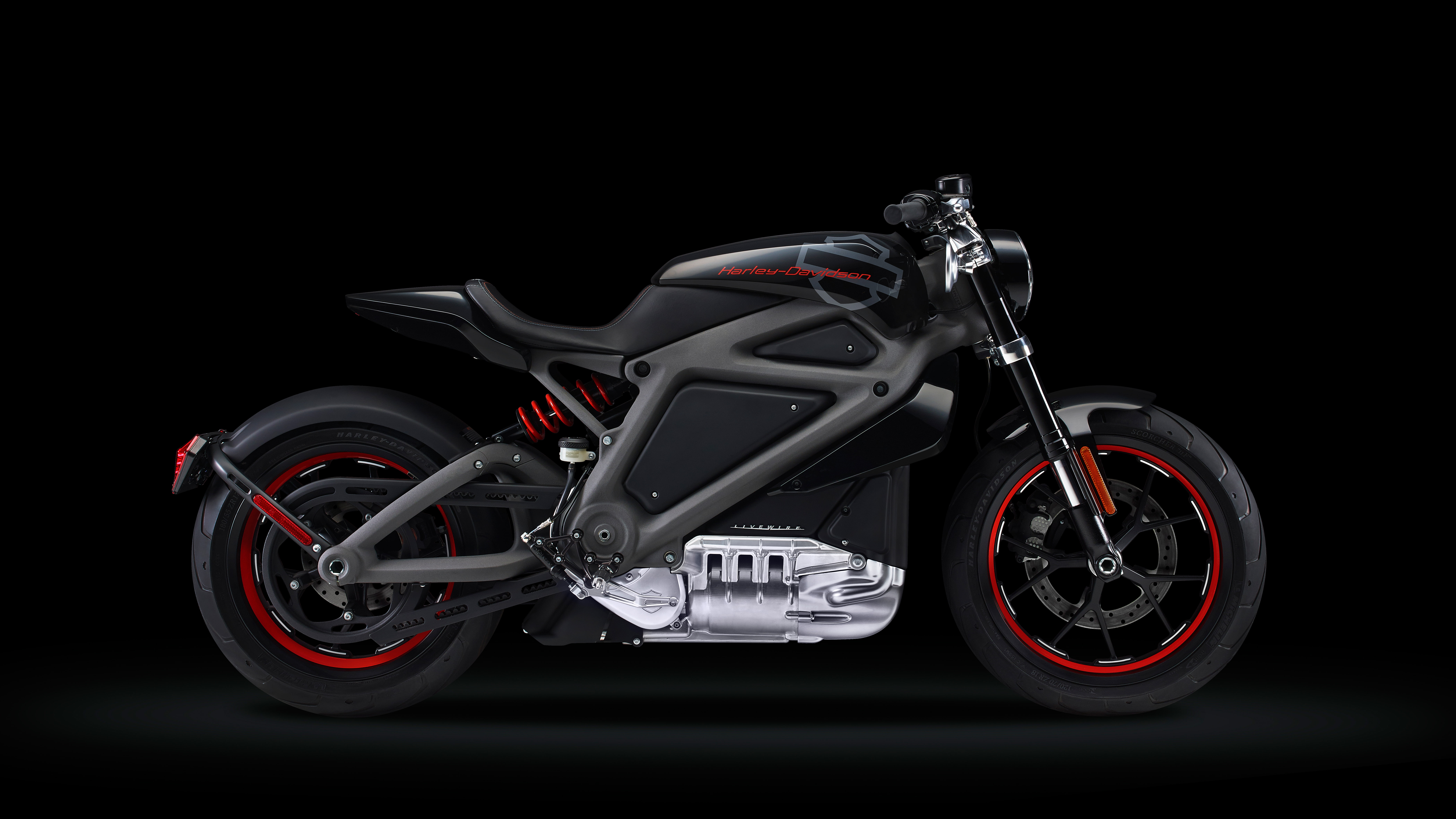 2018, backbone, 4K, black, Prototype, 8K, 8K, motorcycle, Electric bikes, Harley-Davidson LiveWire, HD Wallpaper