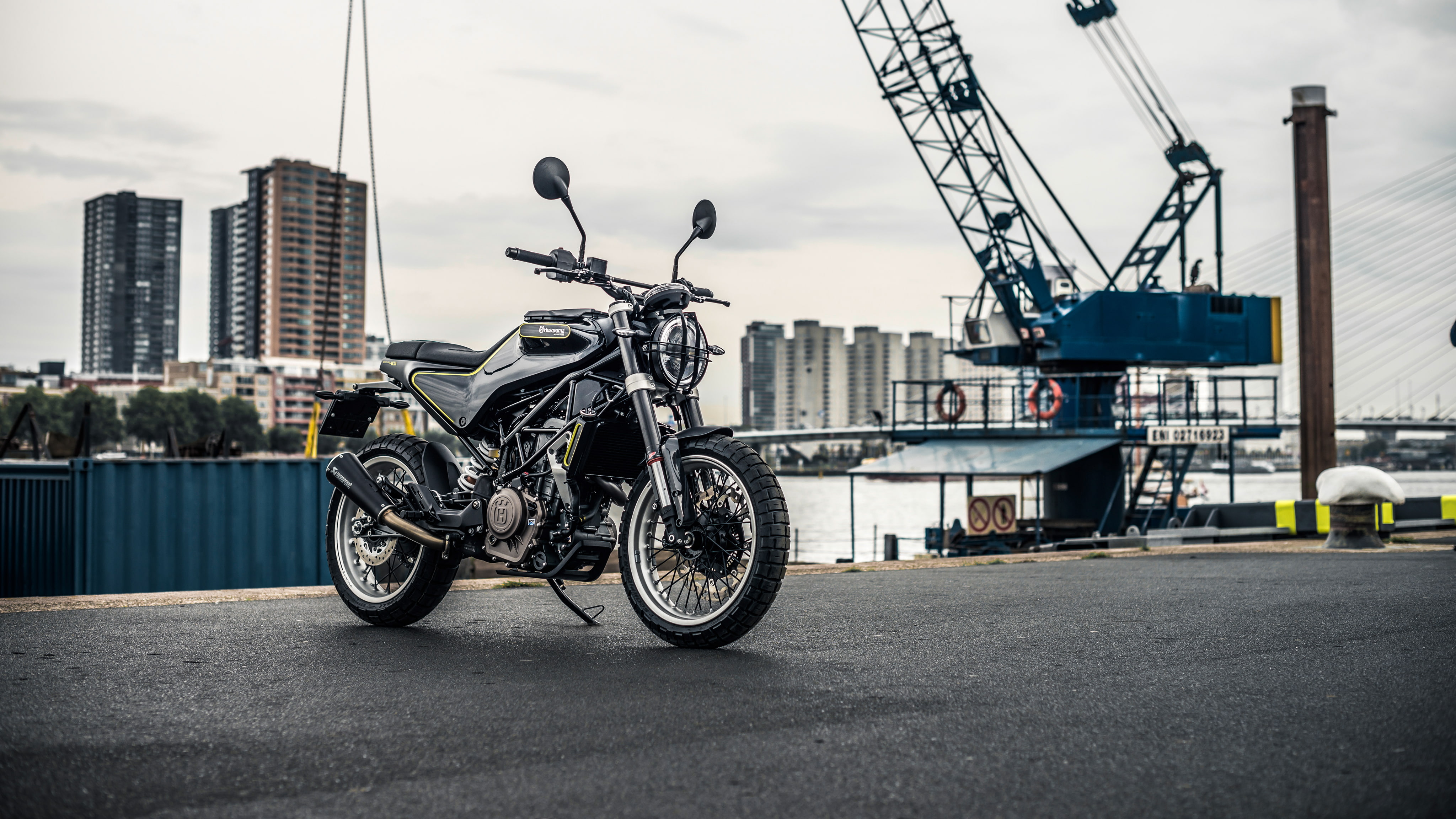 standard, 4K, 2018, gray, motorcycle, black, Husqvarna Svartpilen 401, 4K, HD Wallpaper