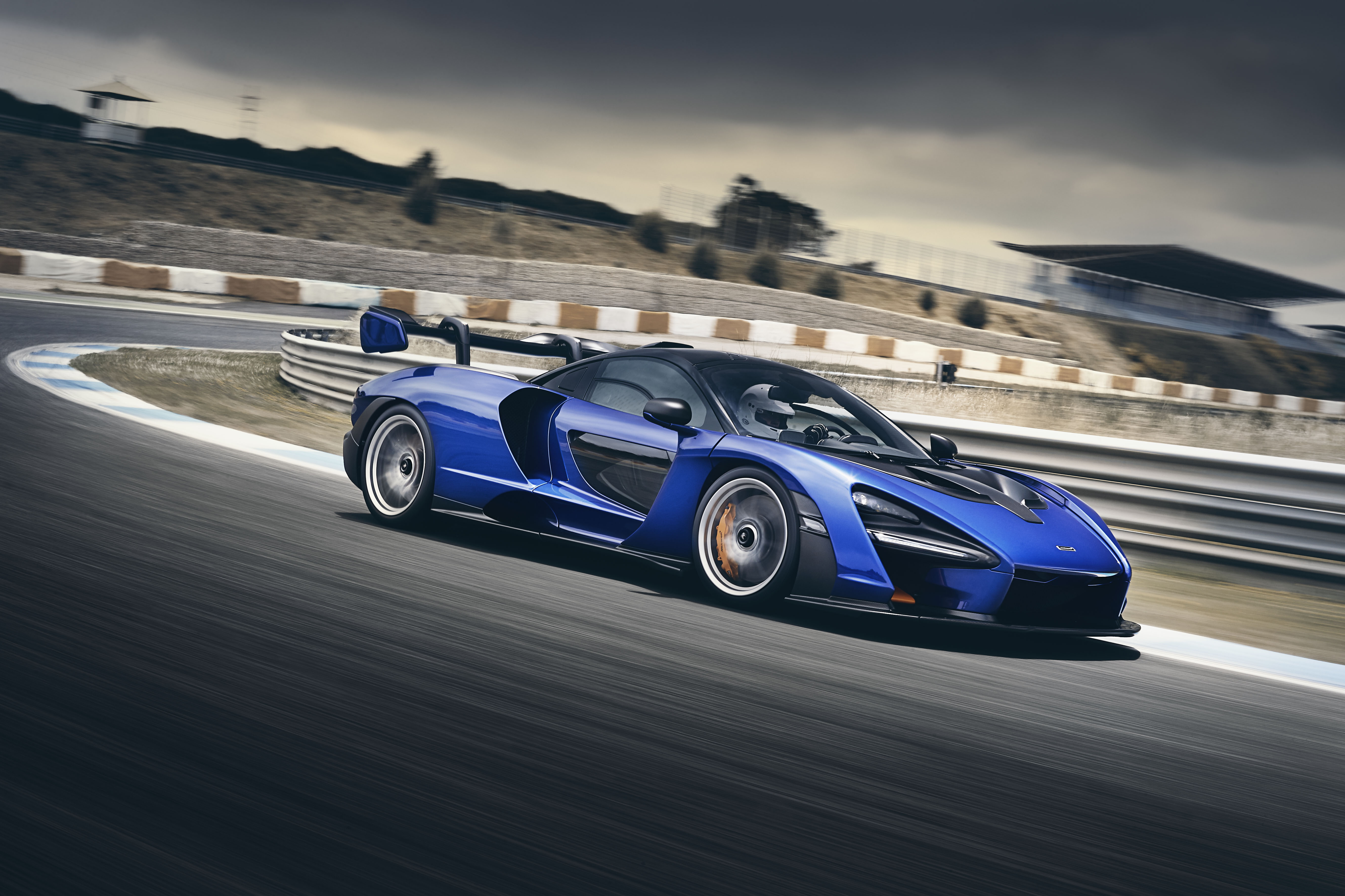 Racing track, 5K, 2018, Kyanos Blue, McLaren Senna, 5K, HD Wallpaper
