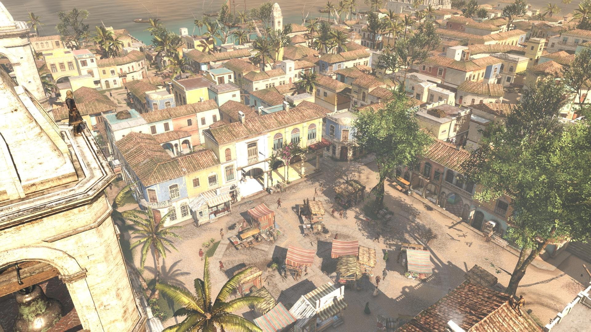 people, creed, city, 1080P, black, hawana, edward, flag, assassin, marketplace, kenway, HD Wallpaper