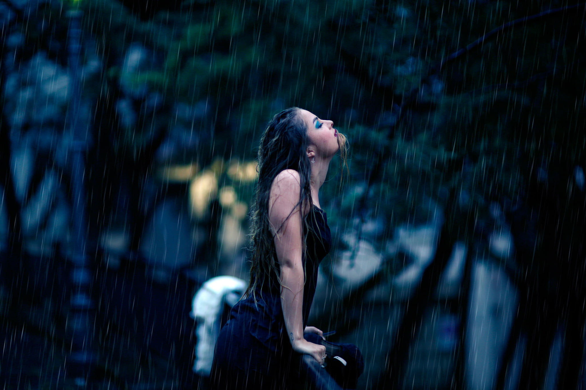 tattoo, wet, girl, 1080P, passion, rain, Liberation, Alessandro Di Cicco, HD Wallpaper