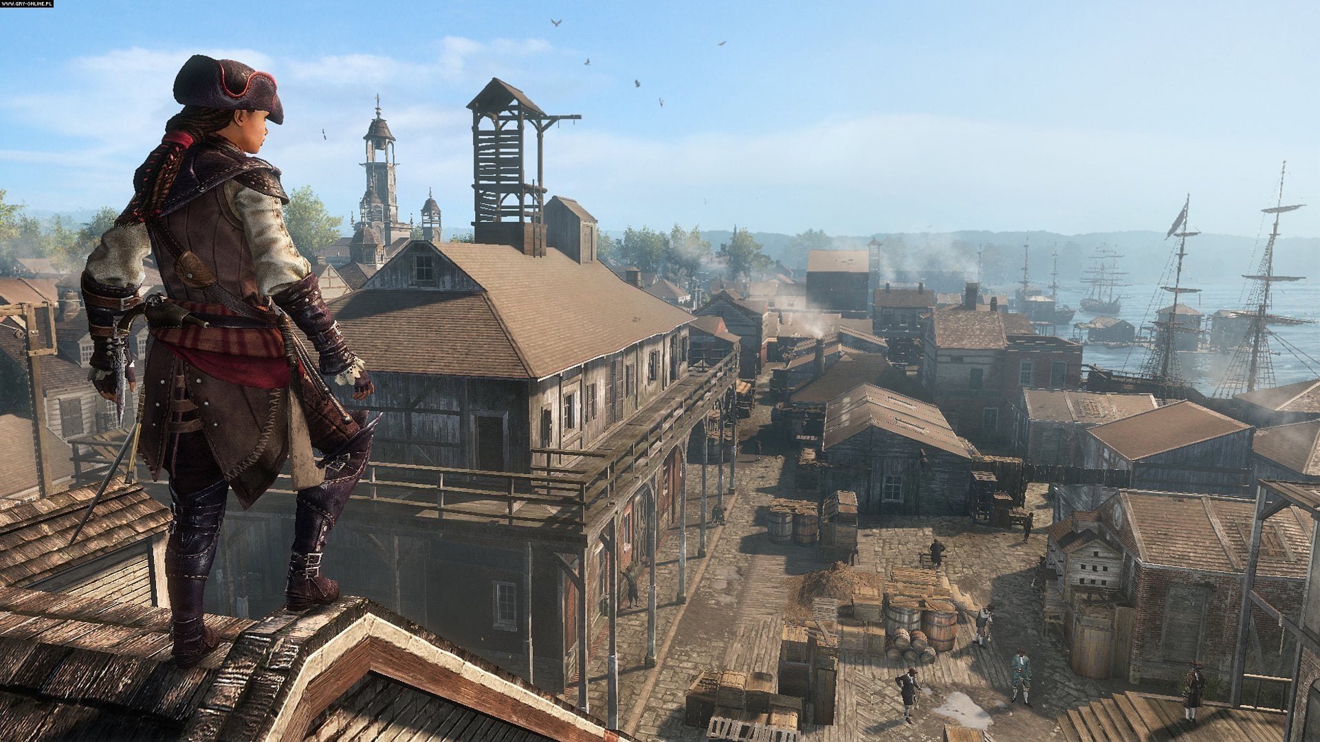 representation, Assassins Creed III: Liberation, built structure, clothing, warm clothing, architecture, winter, lifestyles, cityscape, one person, full length, HD Wallpaper
