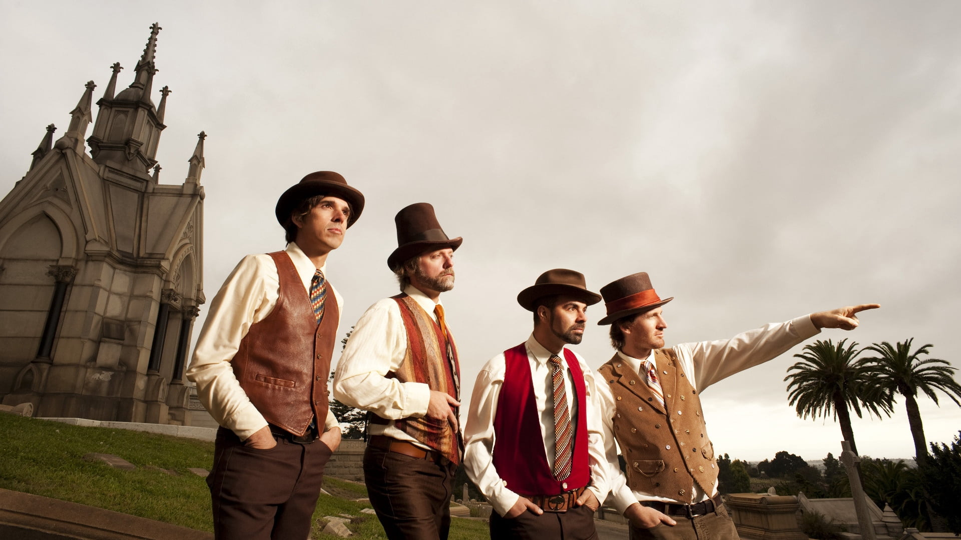 architecture, people, uniform, band, coats, waist, clothing, nature, four, s, brown, the past, three quarter length, traditional clothing, males, animal liberation orchestra, HD Wallpaper