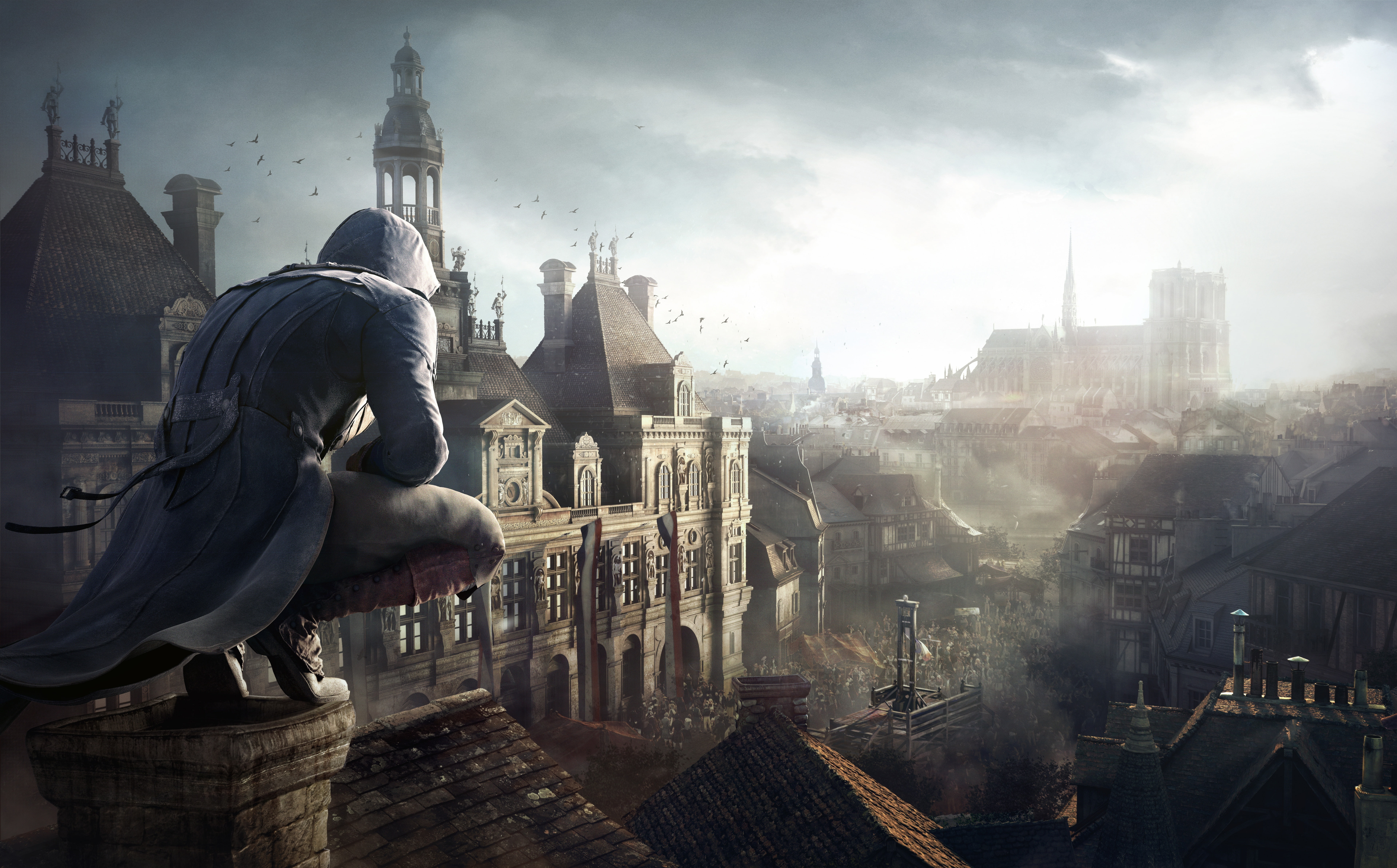 built structure, building, human representation, arno, Assassins Creed, assassin, unity, no people, art and craft, history, dorian, 8K, nature, spirituality, HD Wallpaper