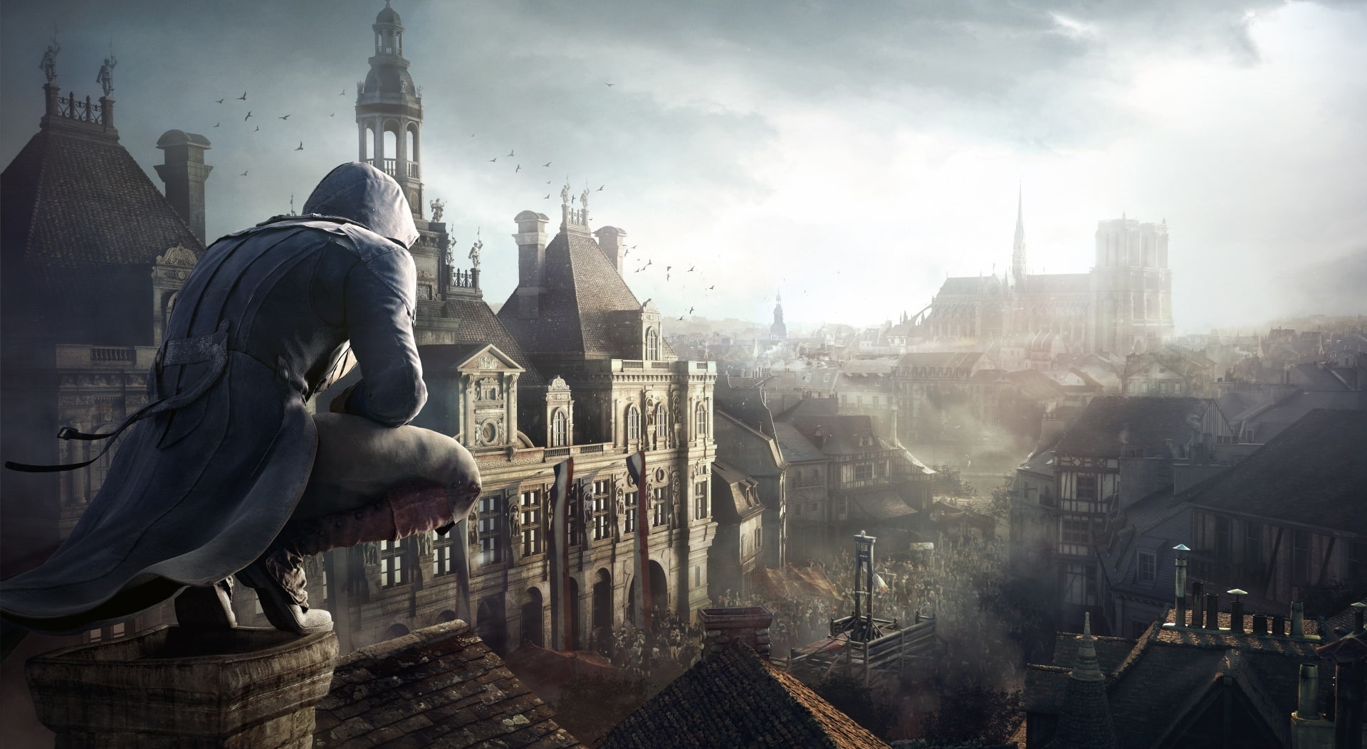 s, religion, sunlight, sky, Games, nature, outdoors, skyscraper, building, day, sculpture, creed, architecture, tourism, city, cityscape, 1080P, assassin, HD Wallpaper