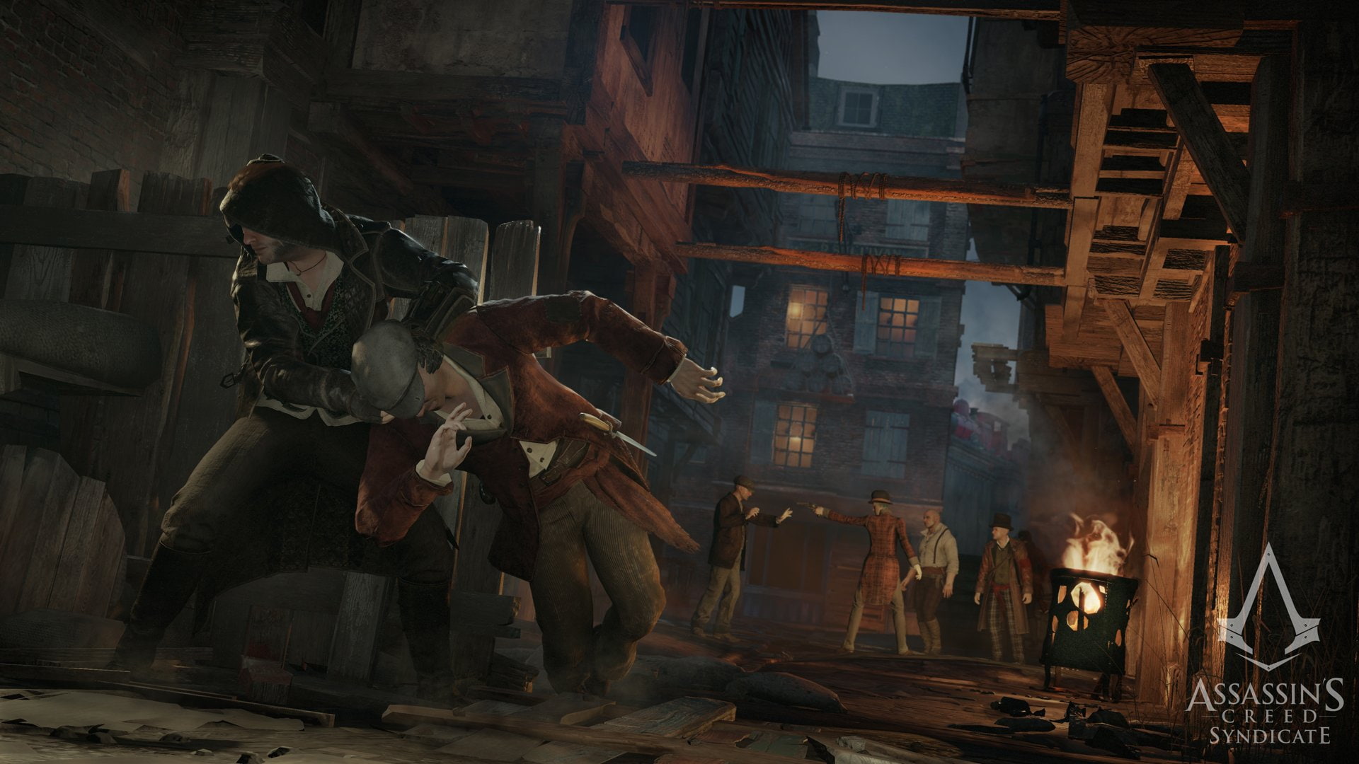fighting, indoors, 1080P, government, steel, Assassins Creed, building, gun, protection, clothing, mid adult, Jacob Frye, fantasy, built structure, Assassins Creed: Syndicate, HD Wallpaper
