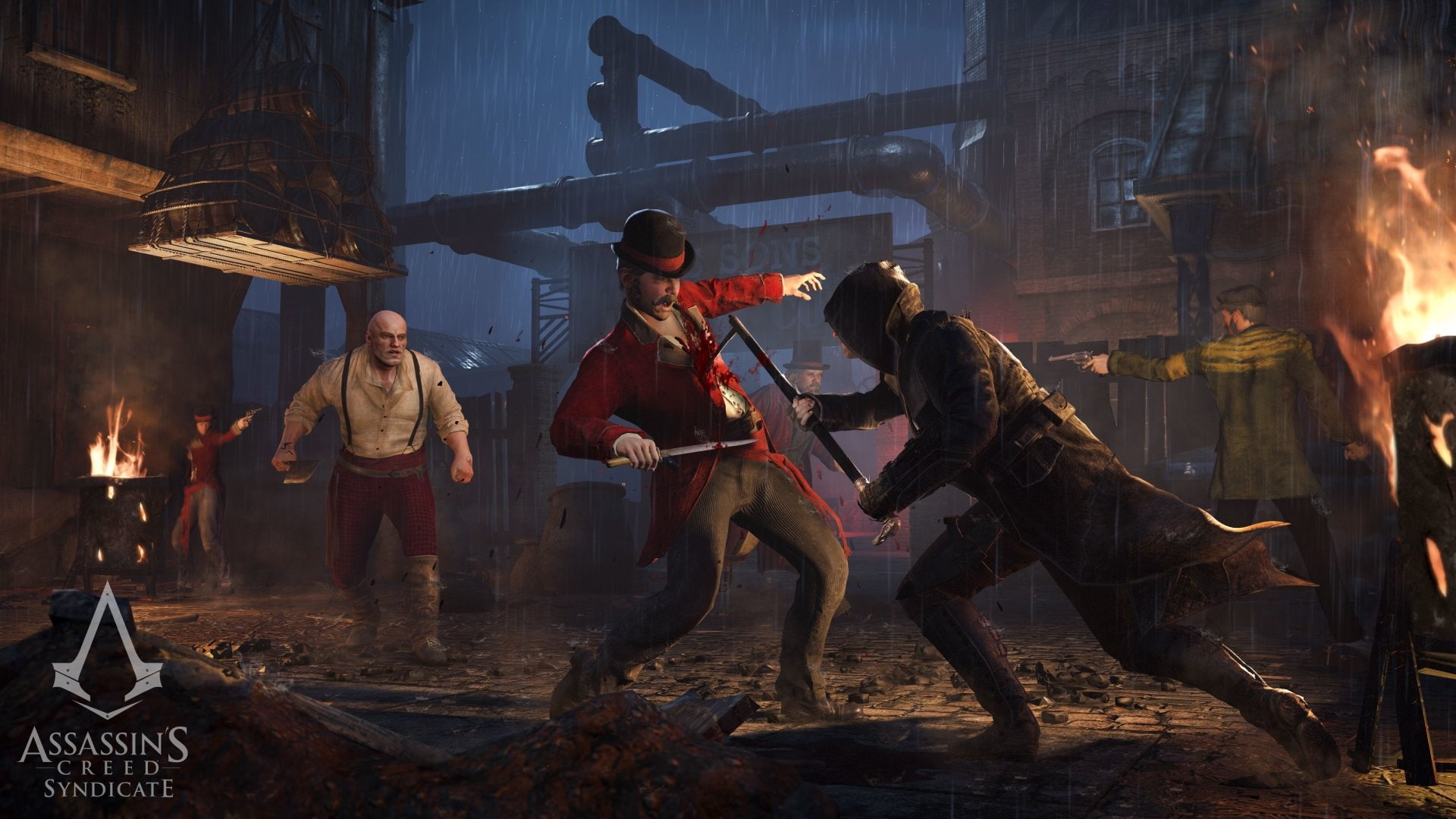 adult, real people, men, nature, weapon, building exterior, performance, group of people, architecture, night, mammal, 1080P, Assassins Creed, people, HD Wallpaper