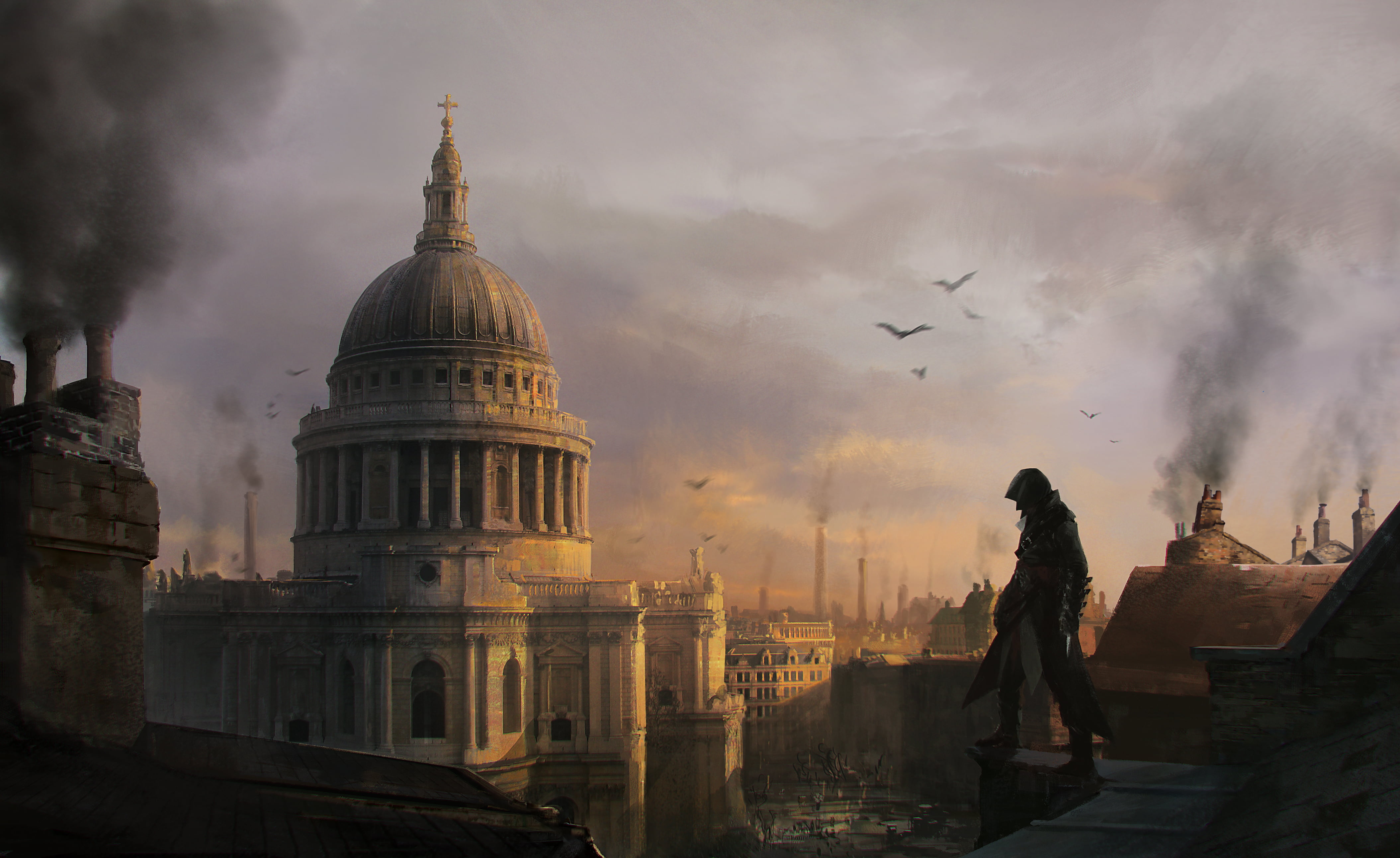 nature, the building, dome, cloud - sky, sky, belief, spirituality, place of worship, travel, history, Jacob Frye, London, no people, art, 4K, building, HD Wallpaper