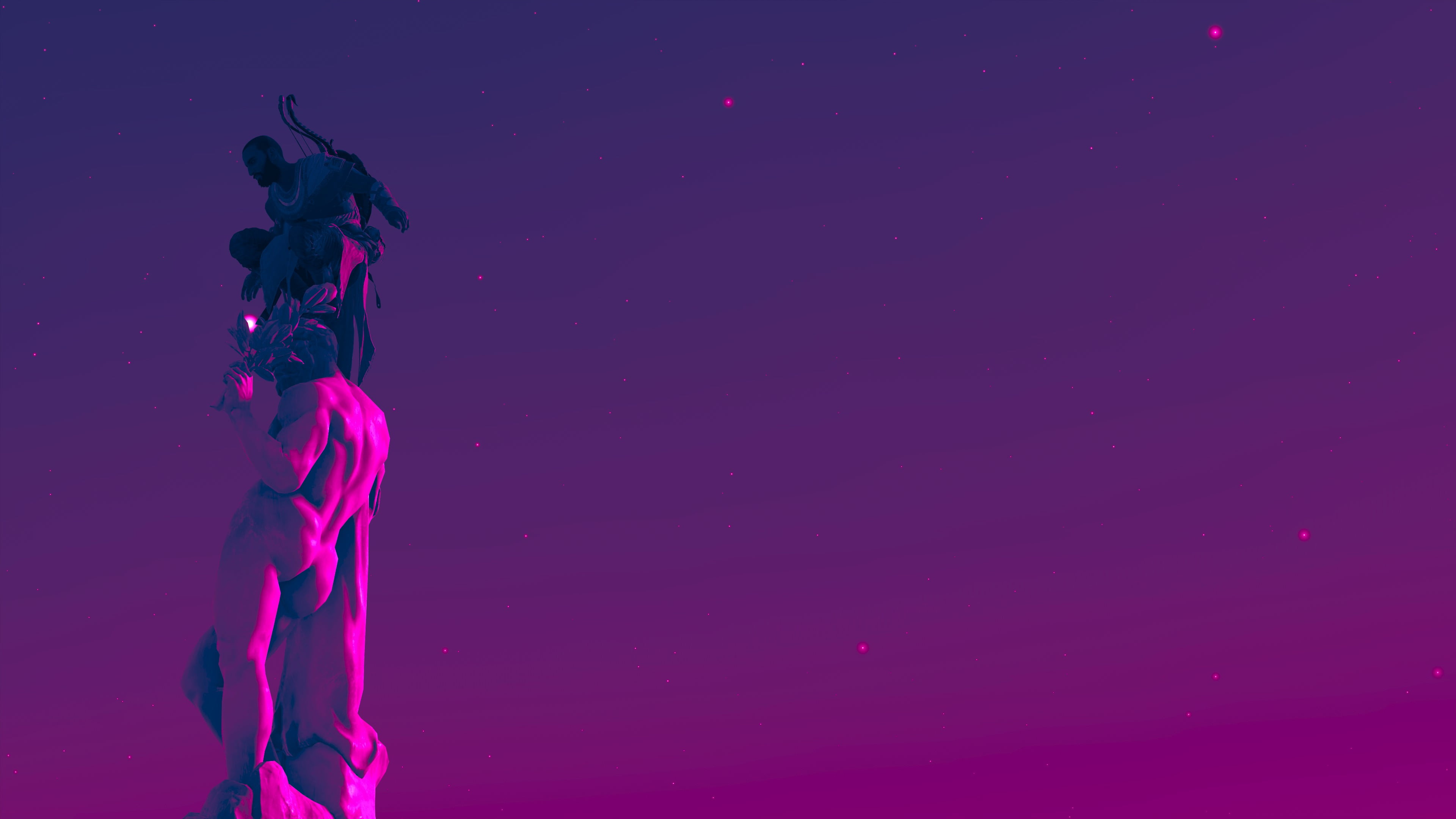 illuminated, arrow, underwater, 4K, abstract, nature, night, colored background, studio shot, magenta, Assassins Creed, blue, man, creativity, indoors, HD Wallpaper