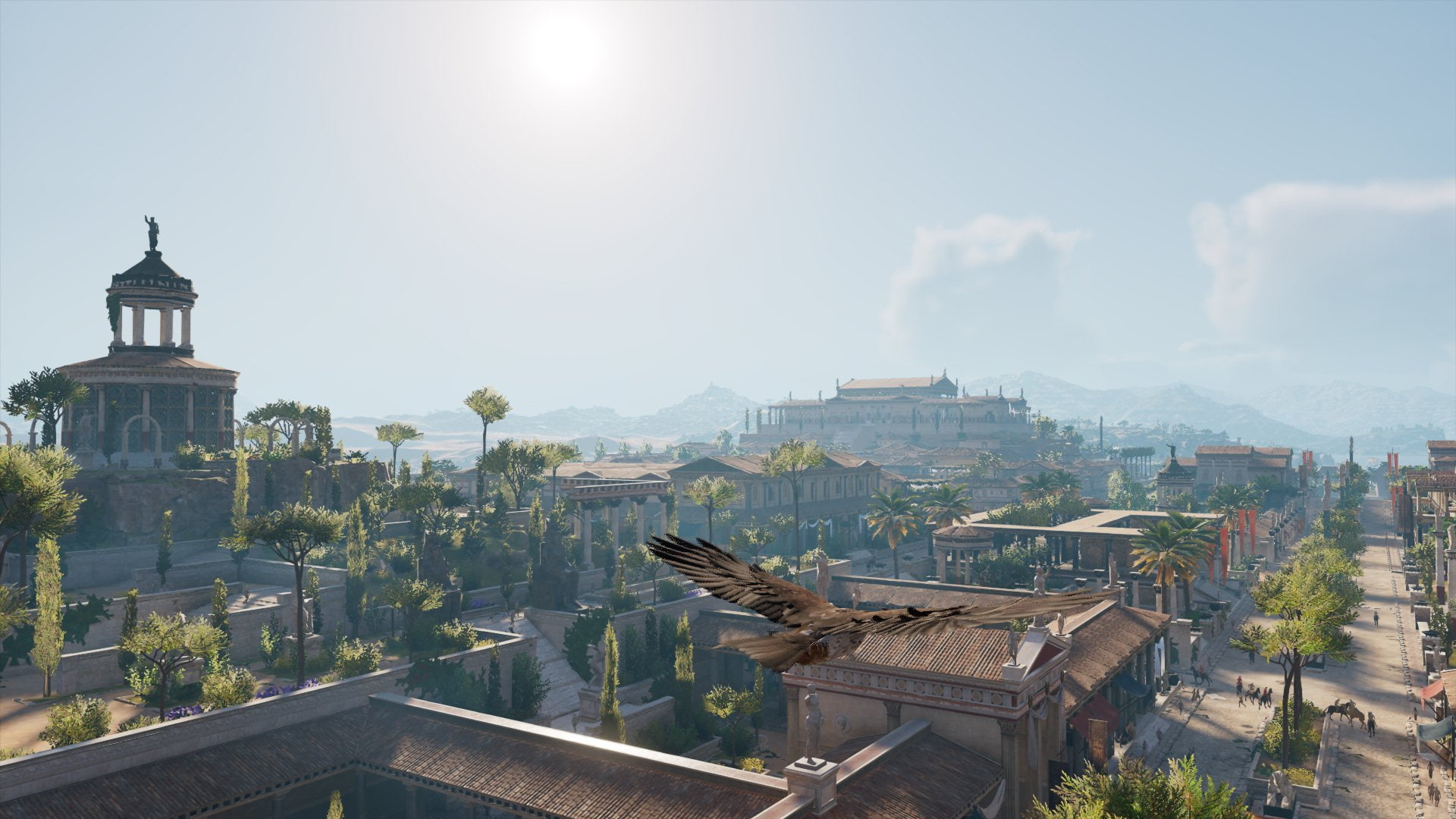 day, Assassins creed Origins, built structure, building exterior, plant, building, religion, high angle view, belief, place of worship, Bayek, city, sky, HD Wallpaper