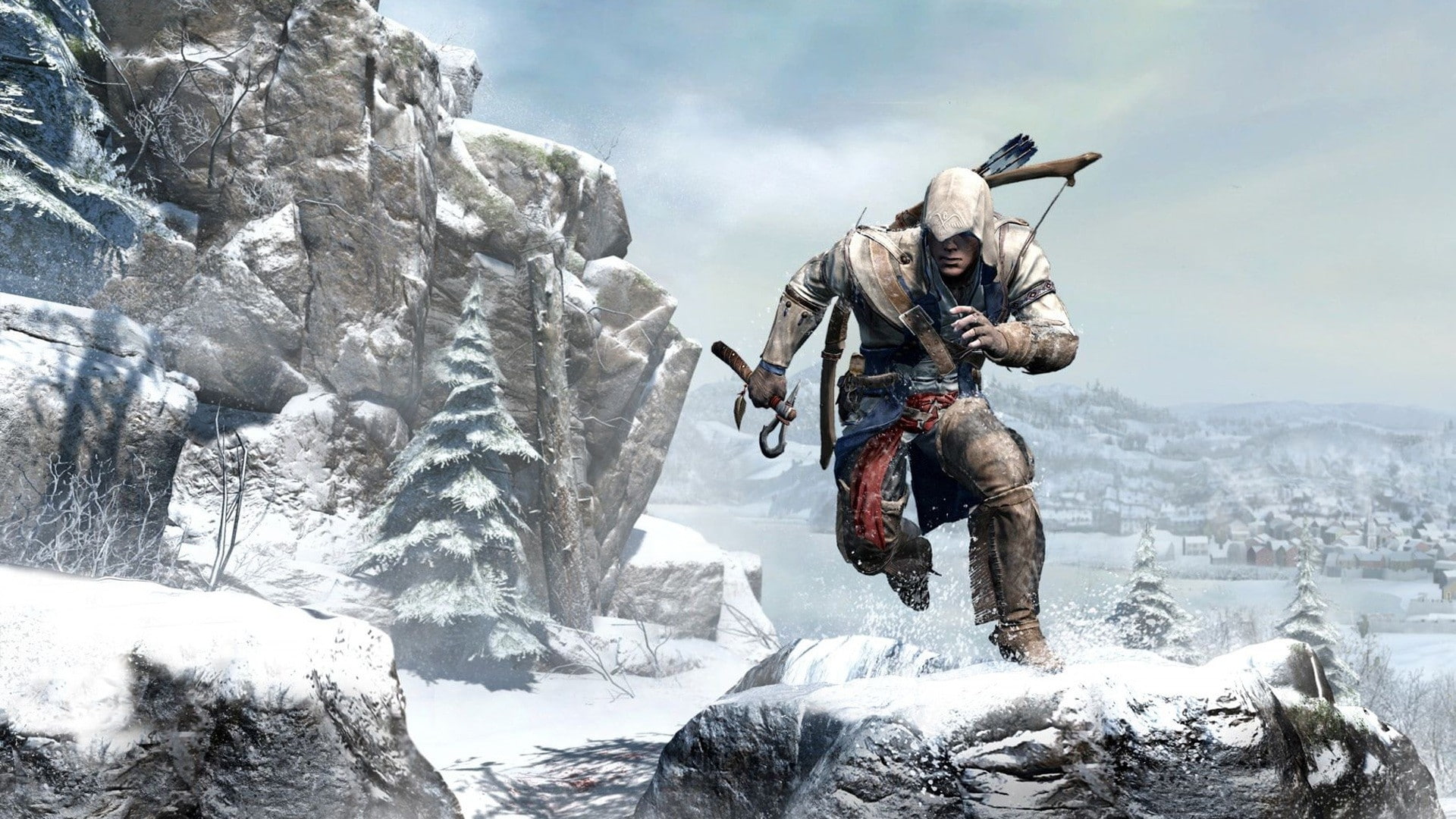 kenway, hd, Video Games, 1080P, mountains, creed, art, x, snow, nature, assassins, video, games, connor, HD Wallpaper