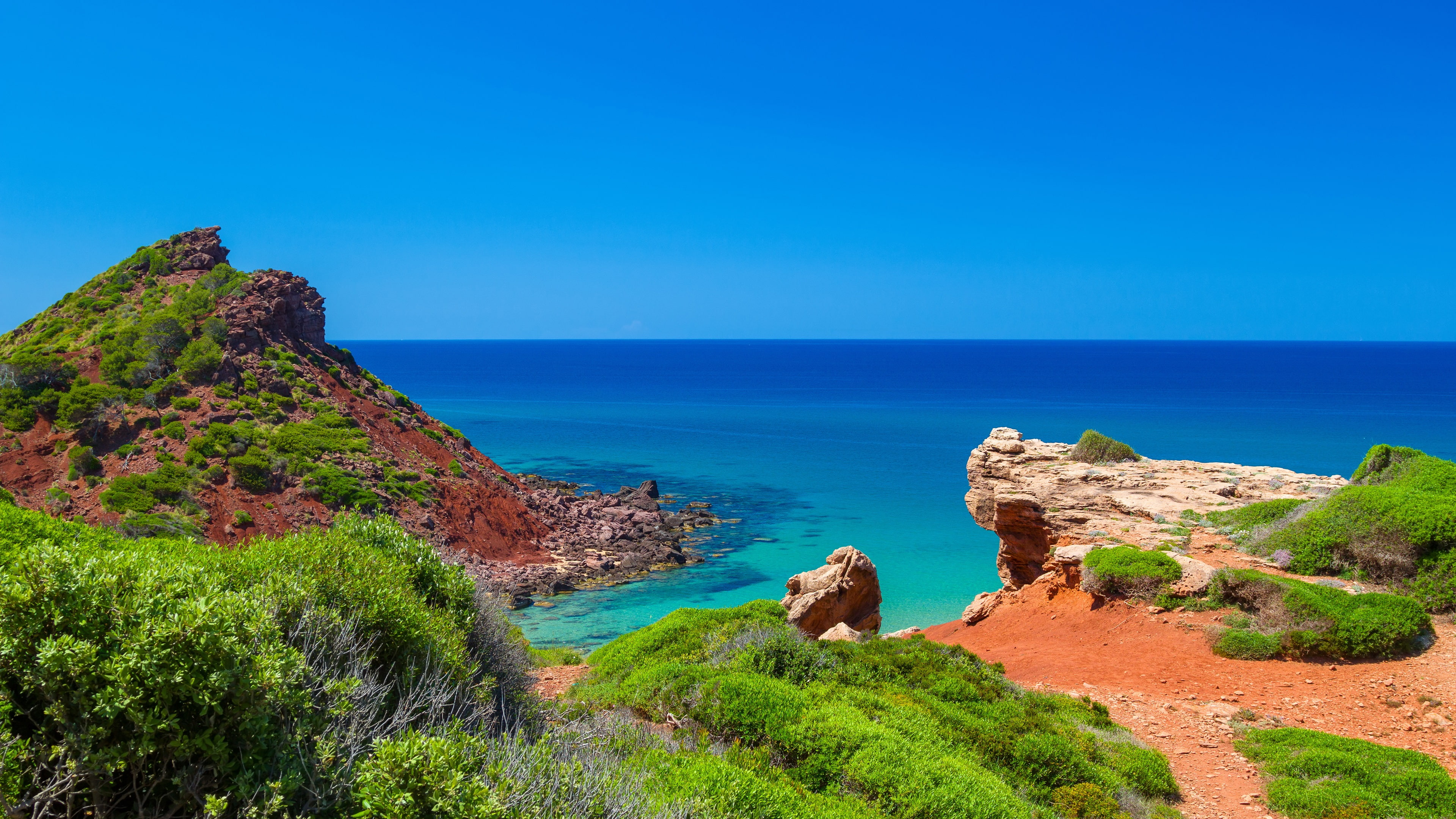 Minorque, 4K, Spain, Coast, Sea, Island, HD Wallpaper