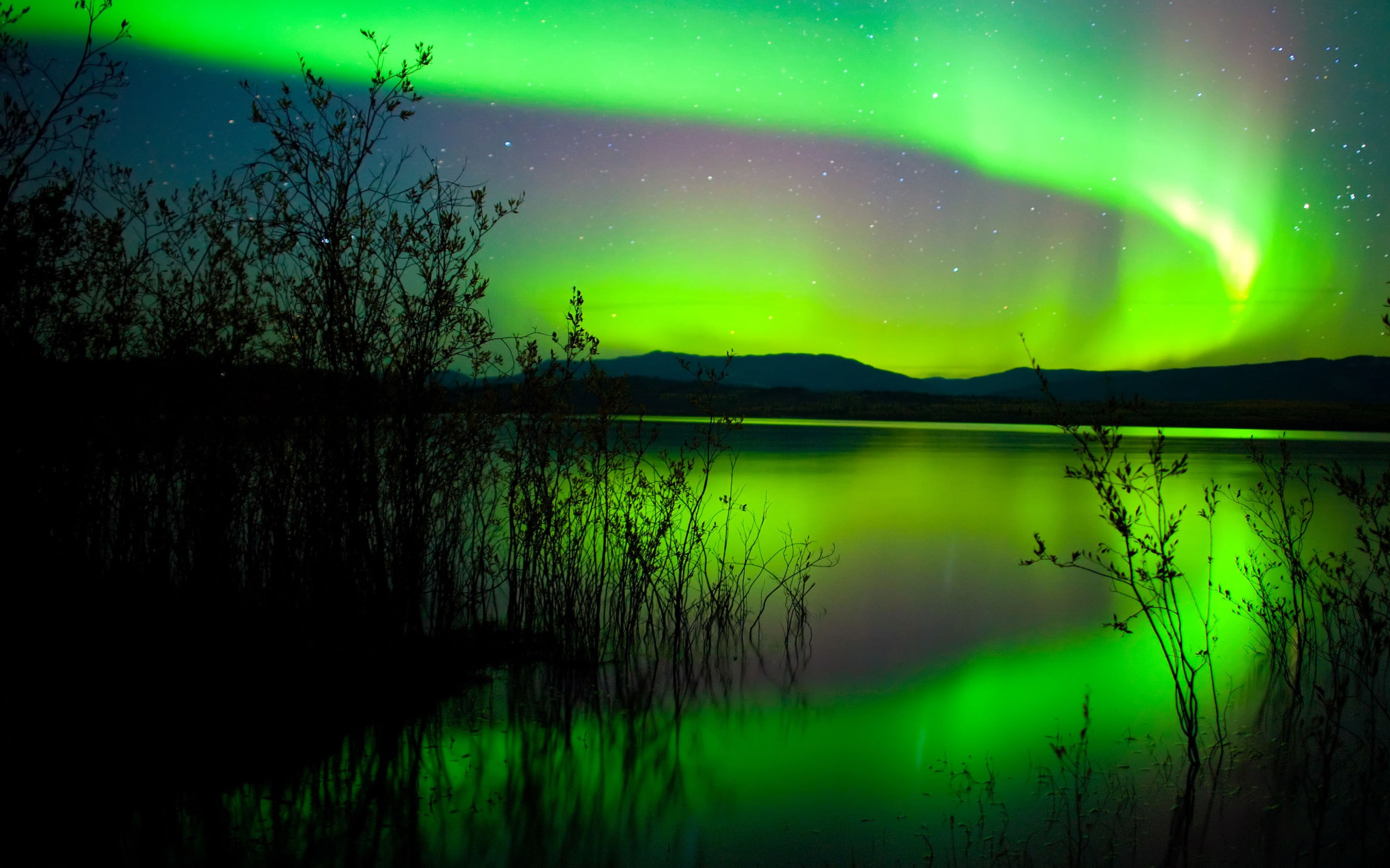 canada, 2K, lights, hd, northern, green, HD Wallpaper