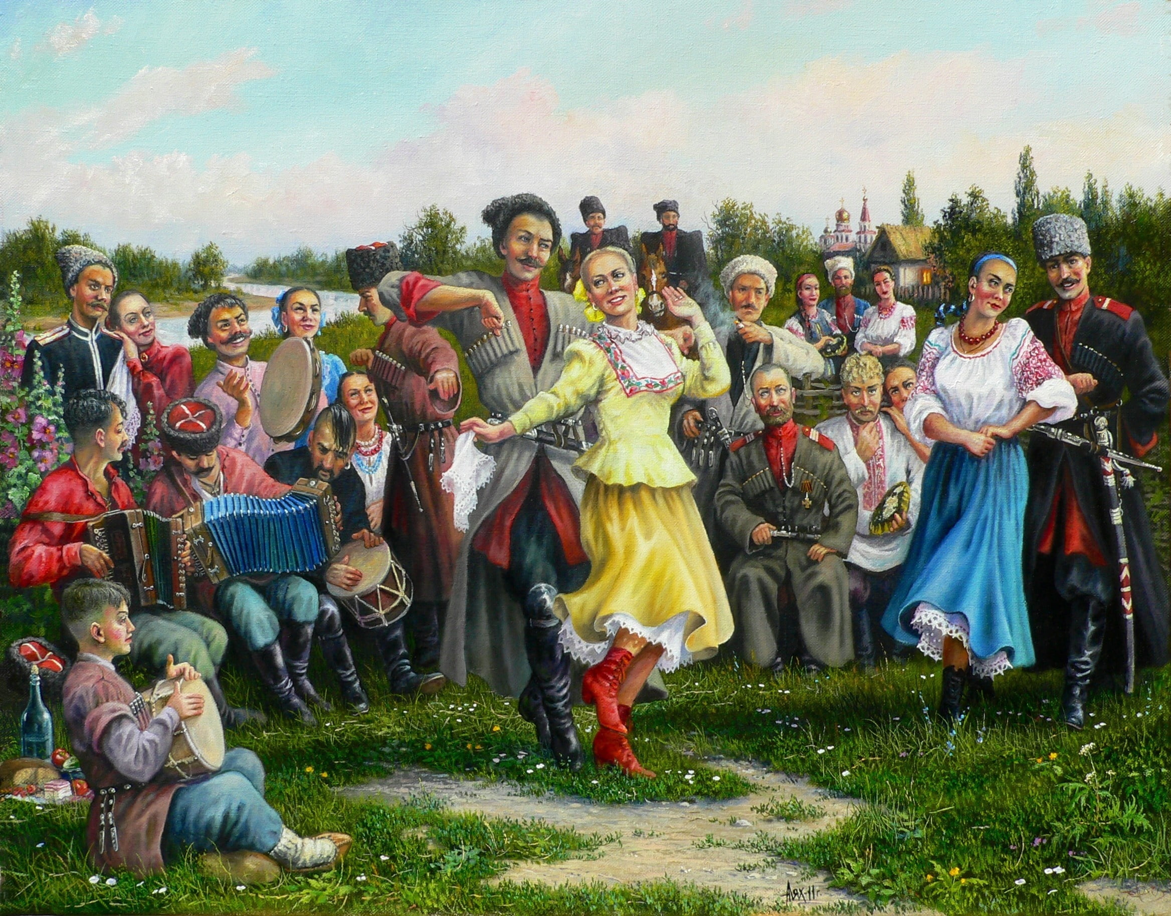 festival, happiness, illustration, celebration, crowd, full length, holiday, man, history, period Costume, togetherness, people, day, men, woman, indigenous Culture, HD Wallpaper