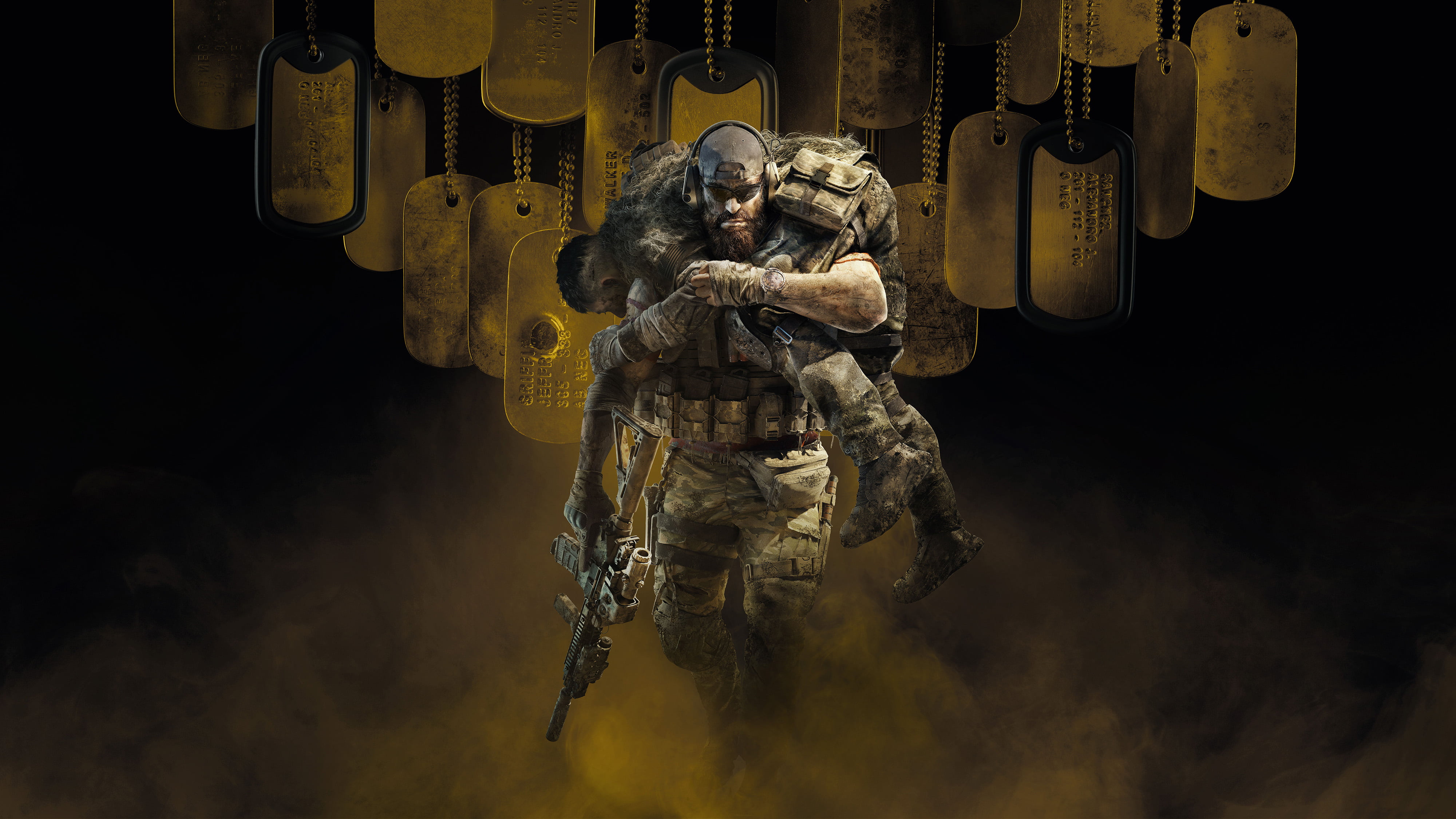 4K, Tom Clancys Ghost Recon Breakpoint, Tom Clancys, Gun, Dog Tag, Warrior, HD Wallpaper