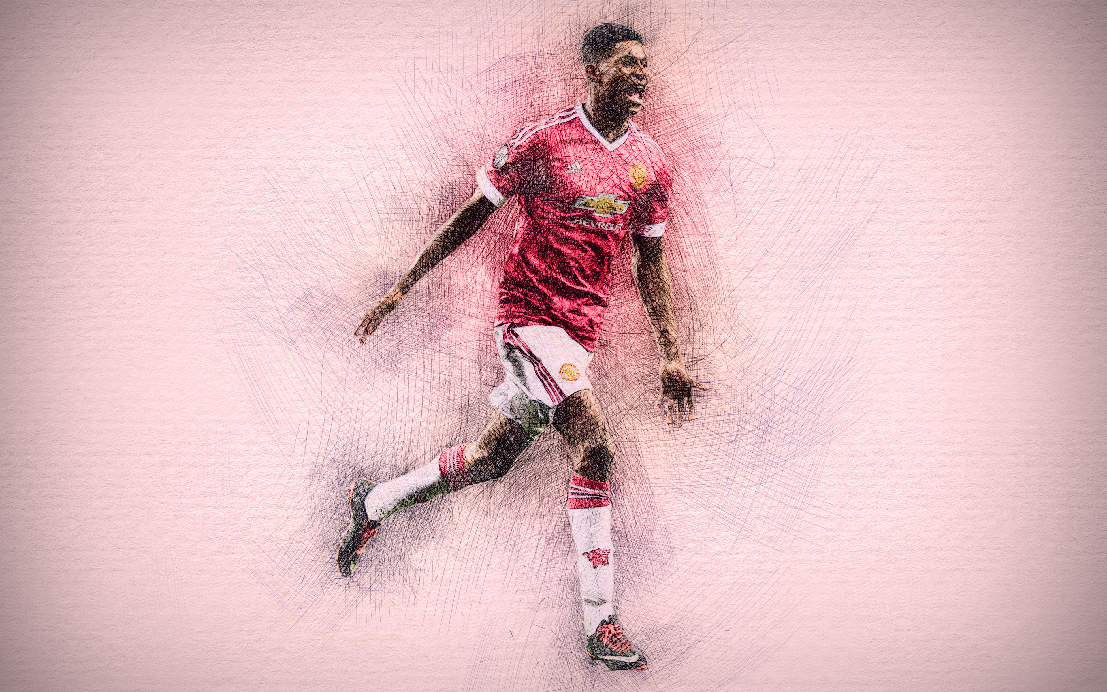 Soccer, Manchester United F.C., 4K, Marcus Rashford, HD Wallpaper