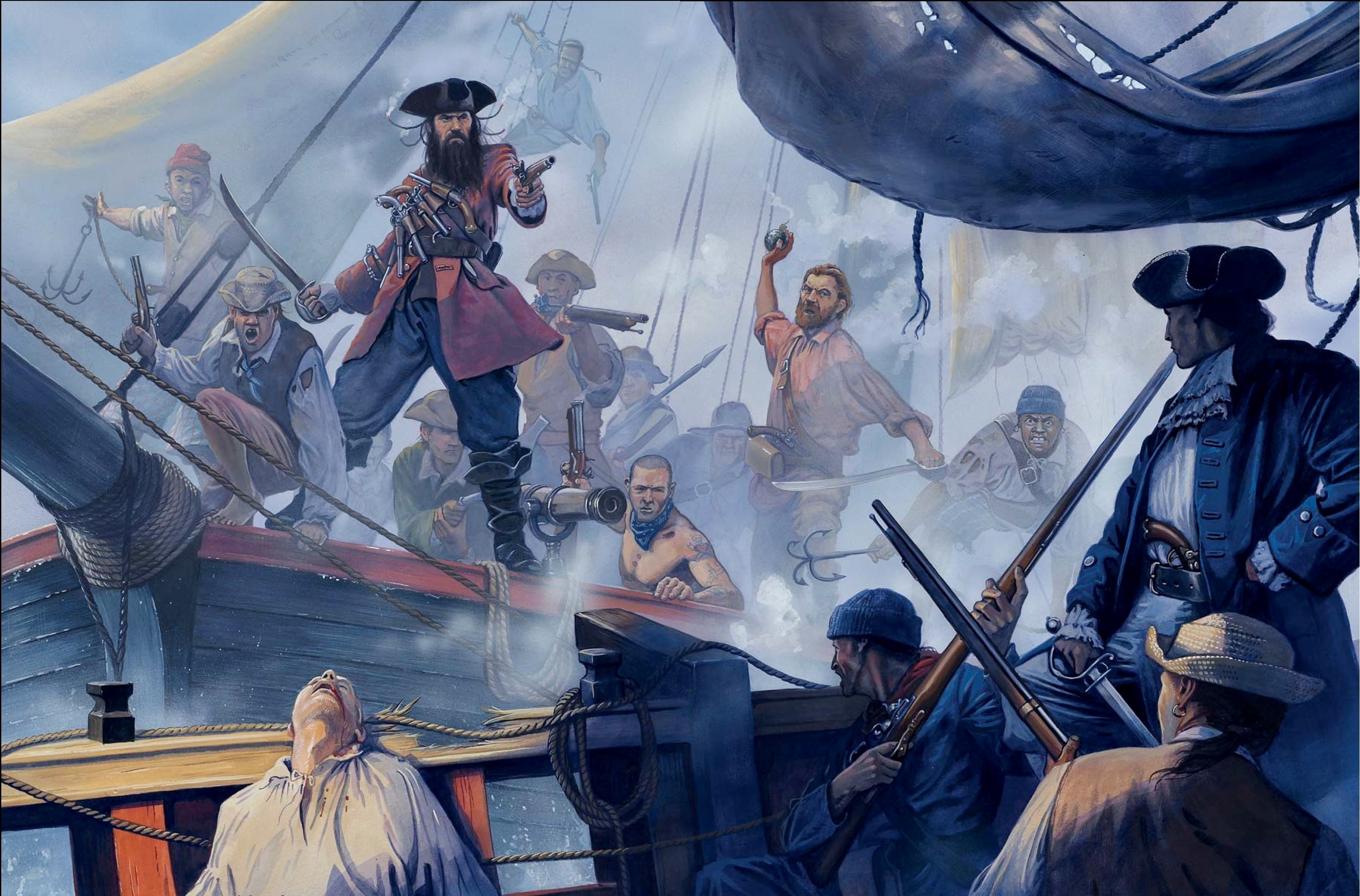 entertainment occupation, pirate, occupation, battle, large group of people, men, capture, music, Edward Teach, arts culture and entertainment, cleaver, HD Wallpaper