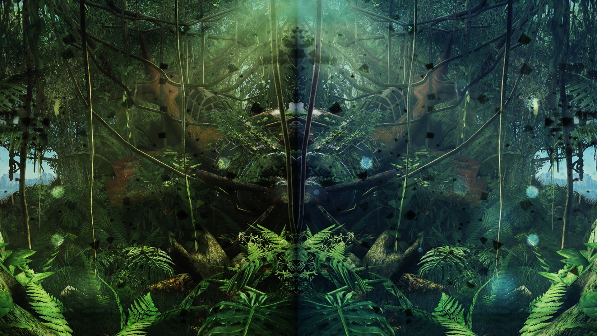 no people, reflection, growth, video games, tranquility, bamboo - plant, Far Cry 3, lush foliage, green color, plant part, nature, tree, plant, forest, HD Wallpaper